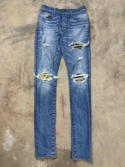 Amiri MX1 Light Wash Hawaiian Patch Used 32