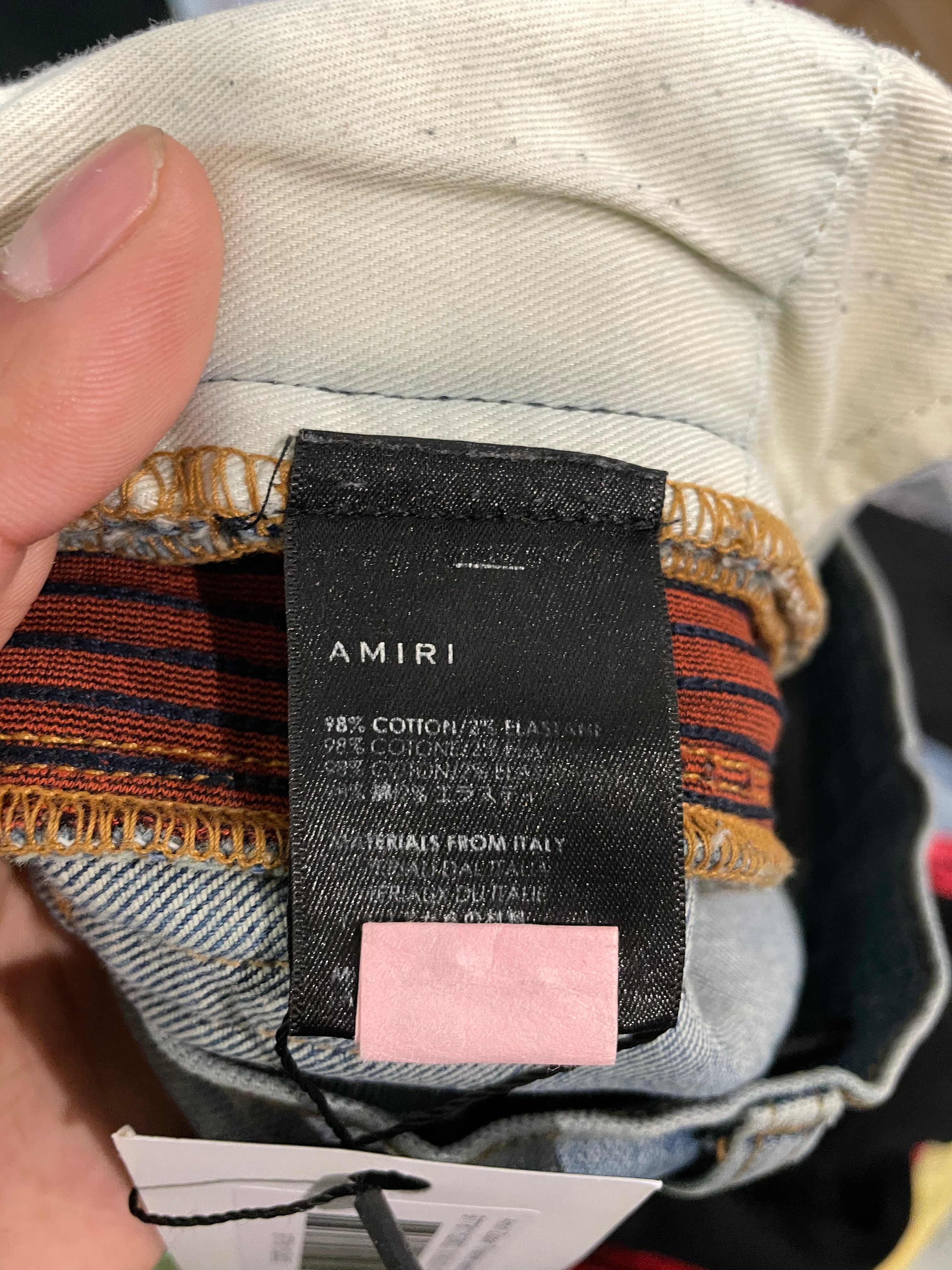 Amiri Zipper Thrasher Blue Jeans