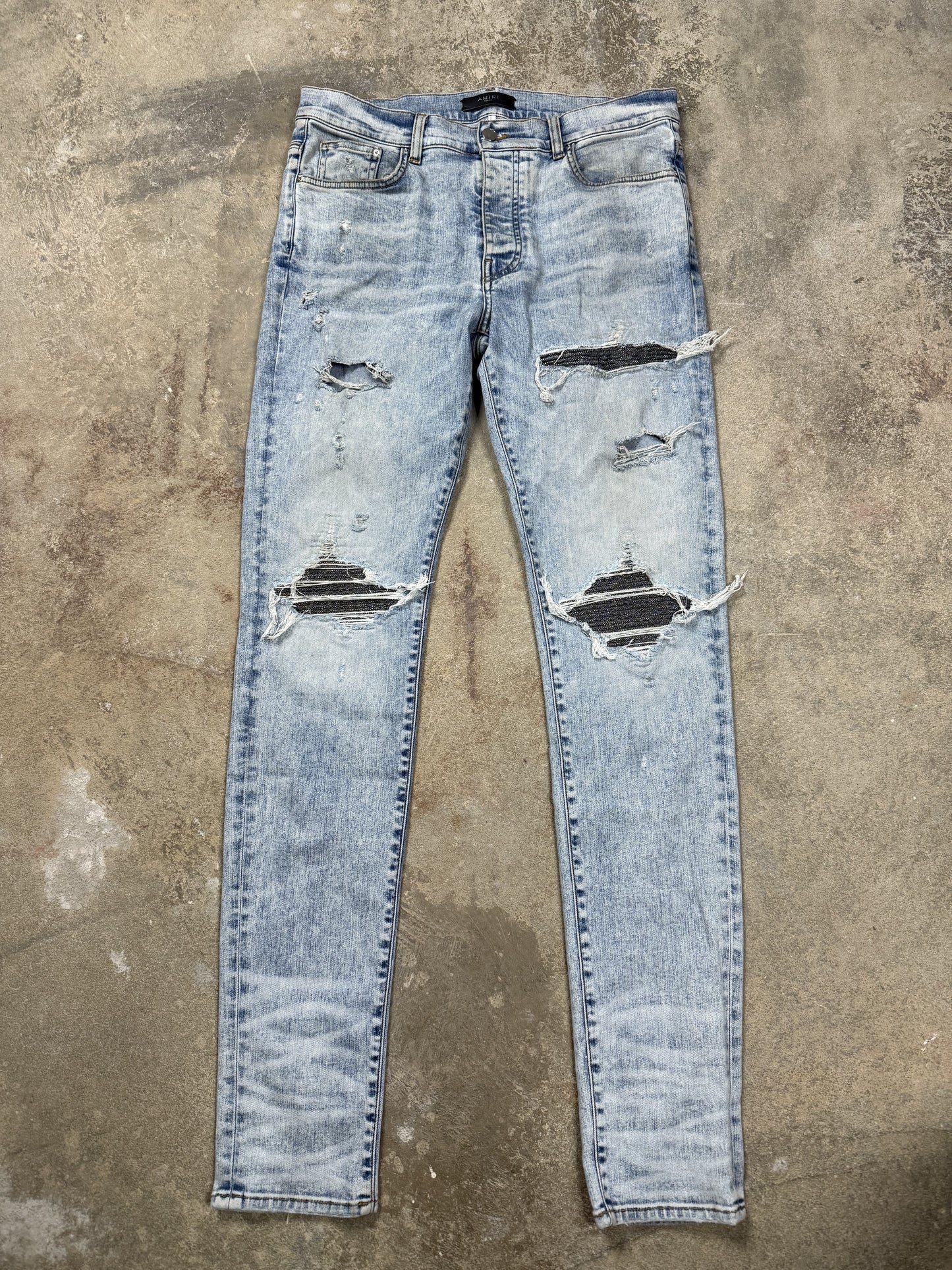 Amiri MX1 Light Wash Iridescent Patch Used 34
