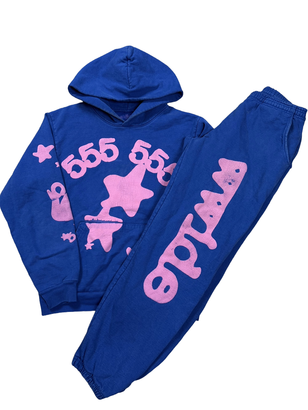 Sp5der Navy & Pink Sweatsuit