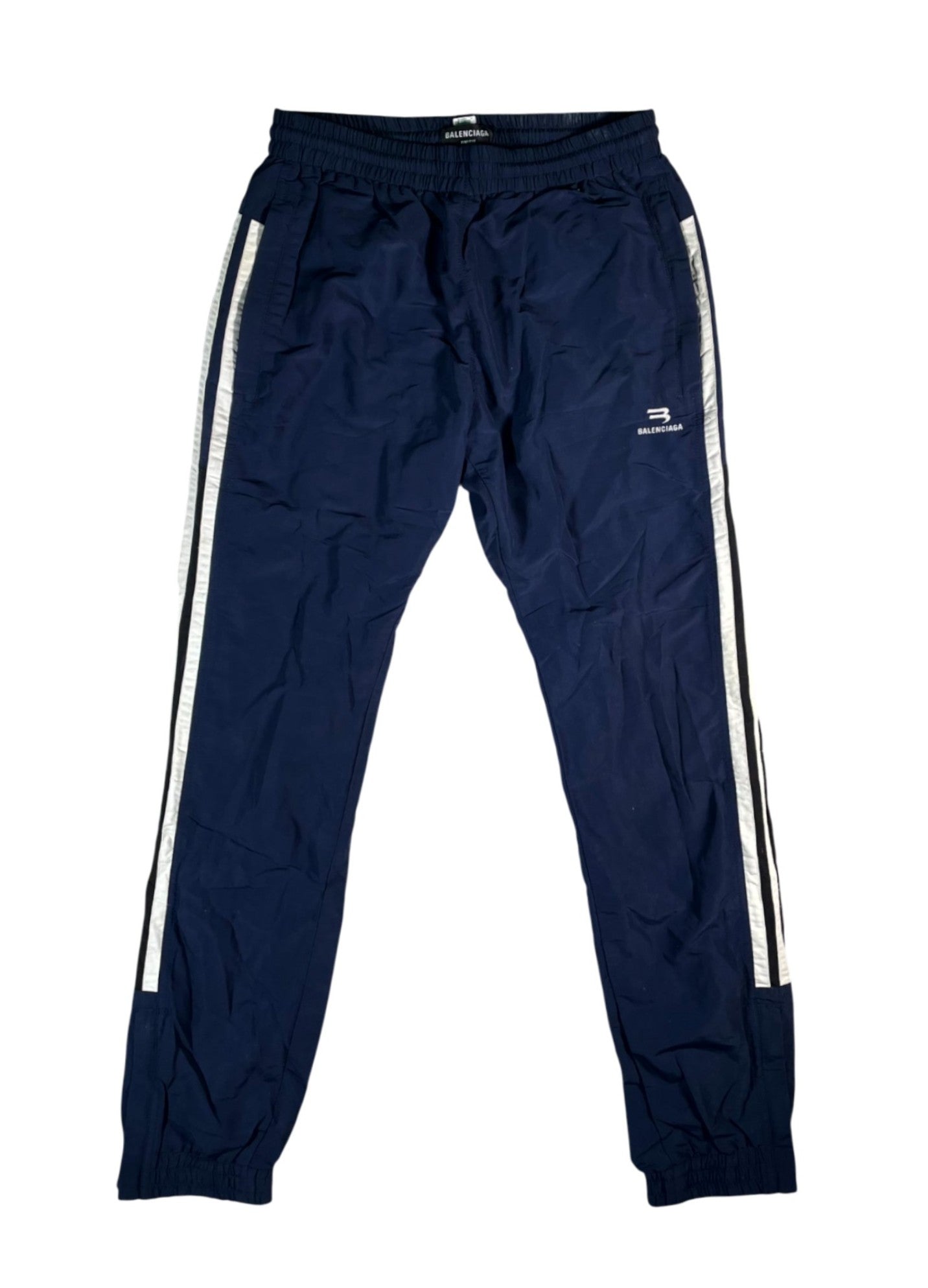 Balenciaga Navy & White Track Pants