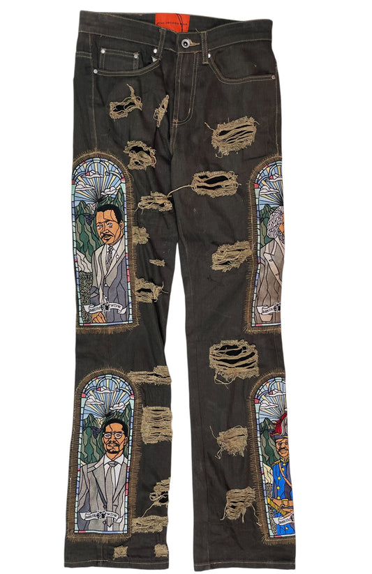 WDW Barriers Brown Multi Denim