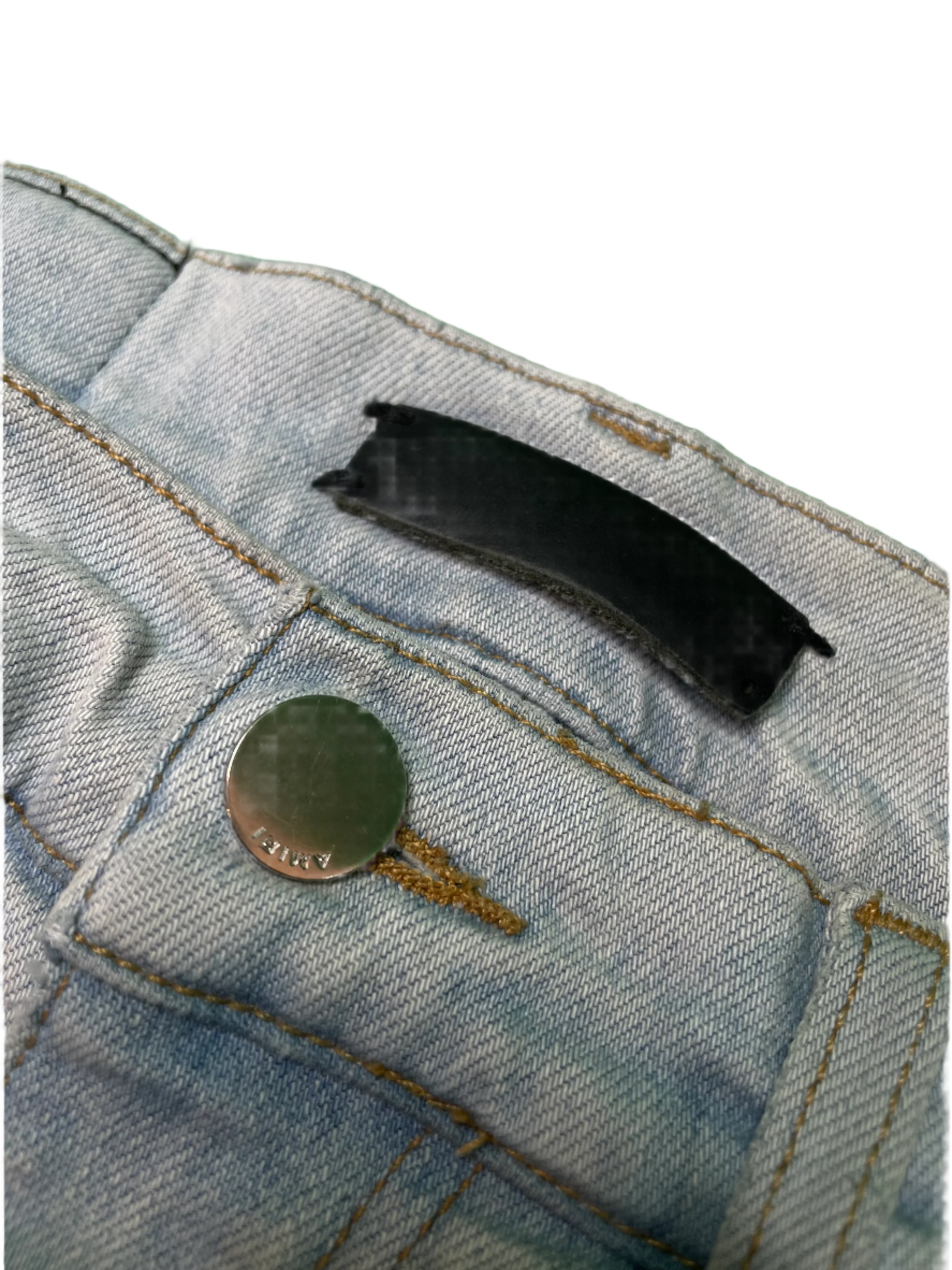 Amiri Light Wash White Stripe Blue Jeans