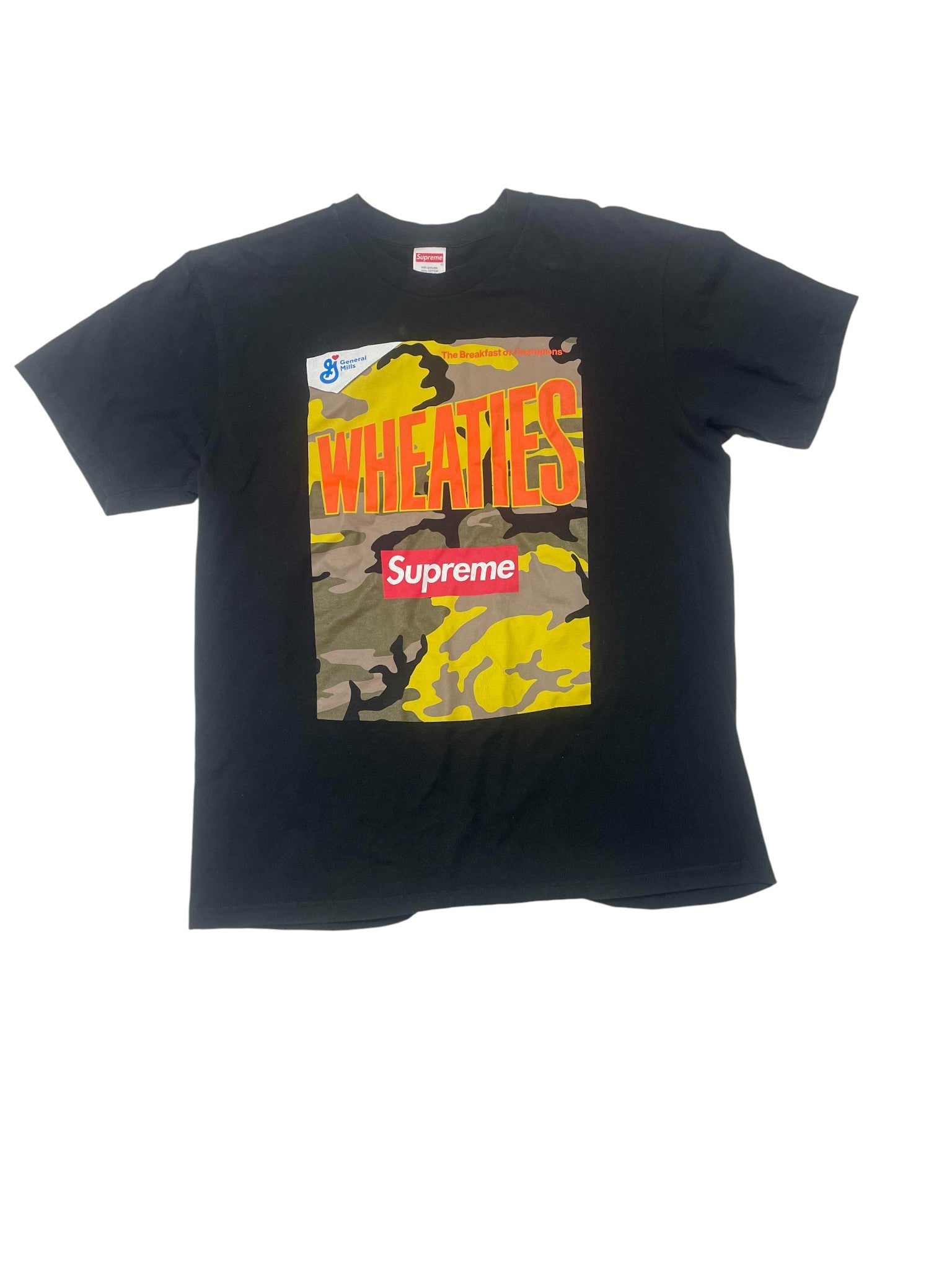 Supreme 'Wheaties' Black Tee