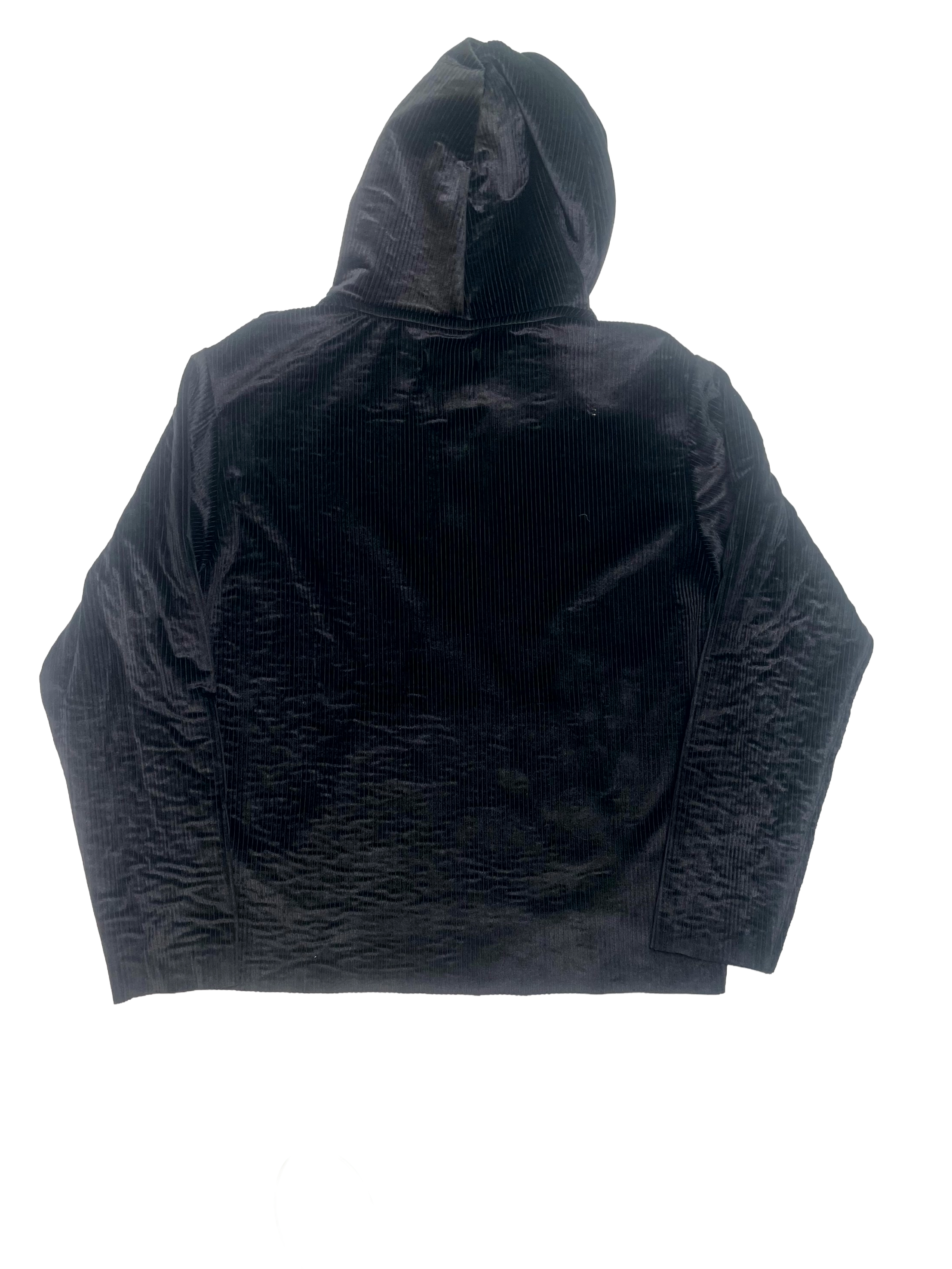 RTA Striped Velvet Quarter Zip Black Hoodie