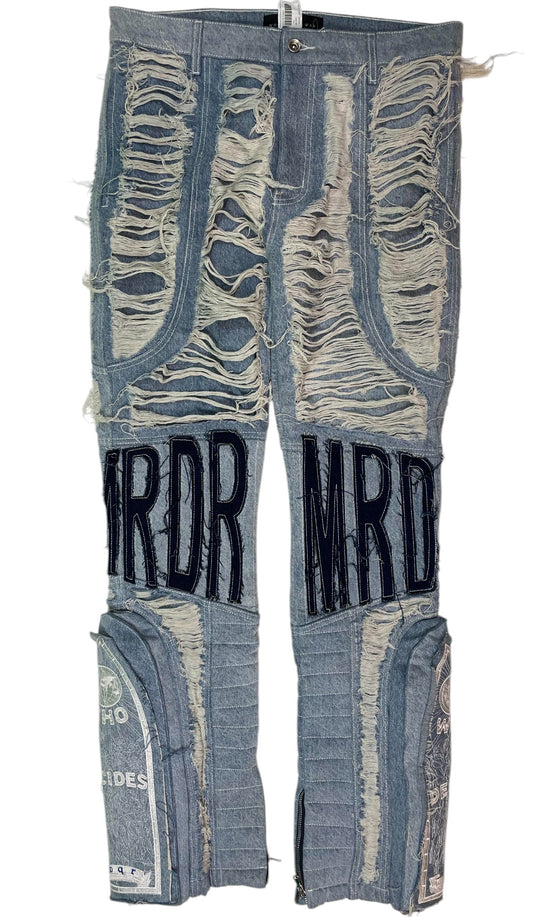 WDW Moto Light Wash Denim Jeans
