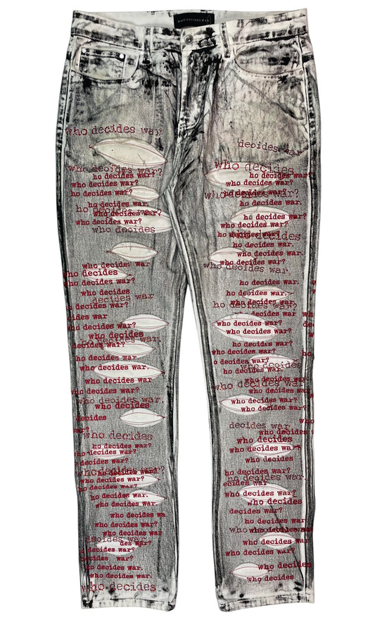 WDW Stripture White & Red Denim