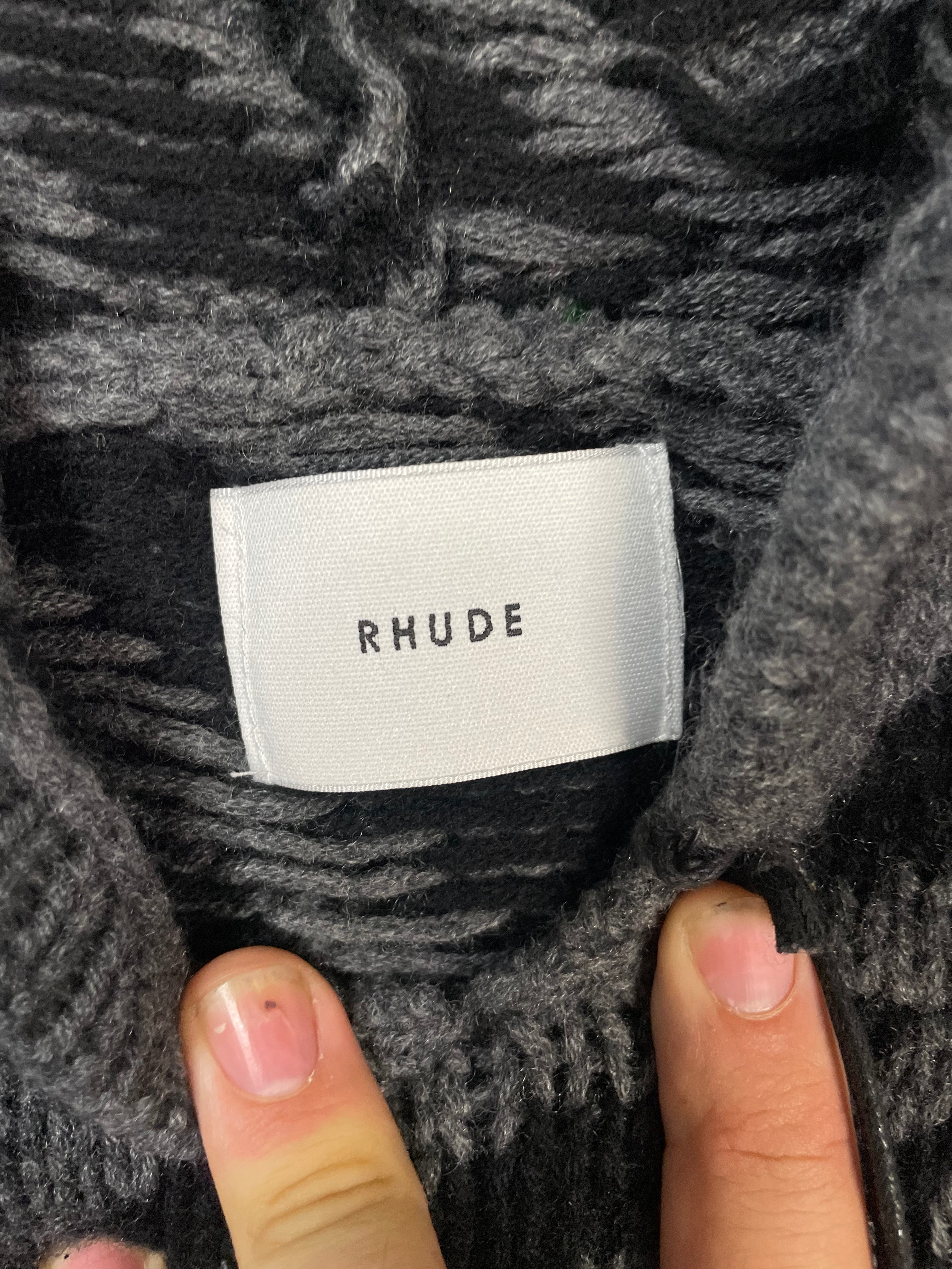 Rhude Zebra Knit Hoodie Medium New
