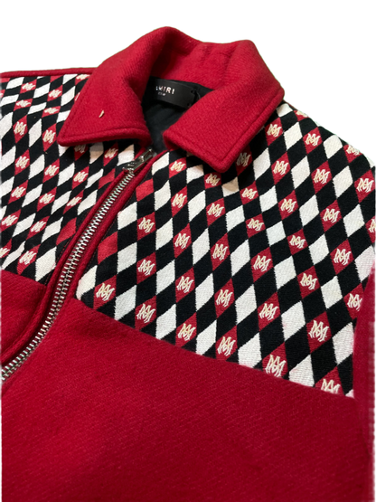 Amiri MA Diamond Logo Red Varsity Jacket