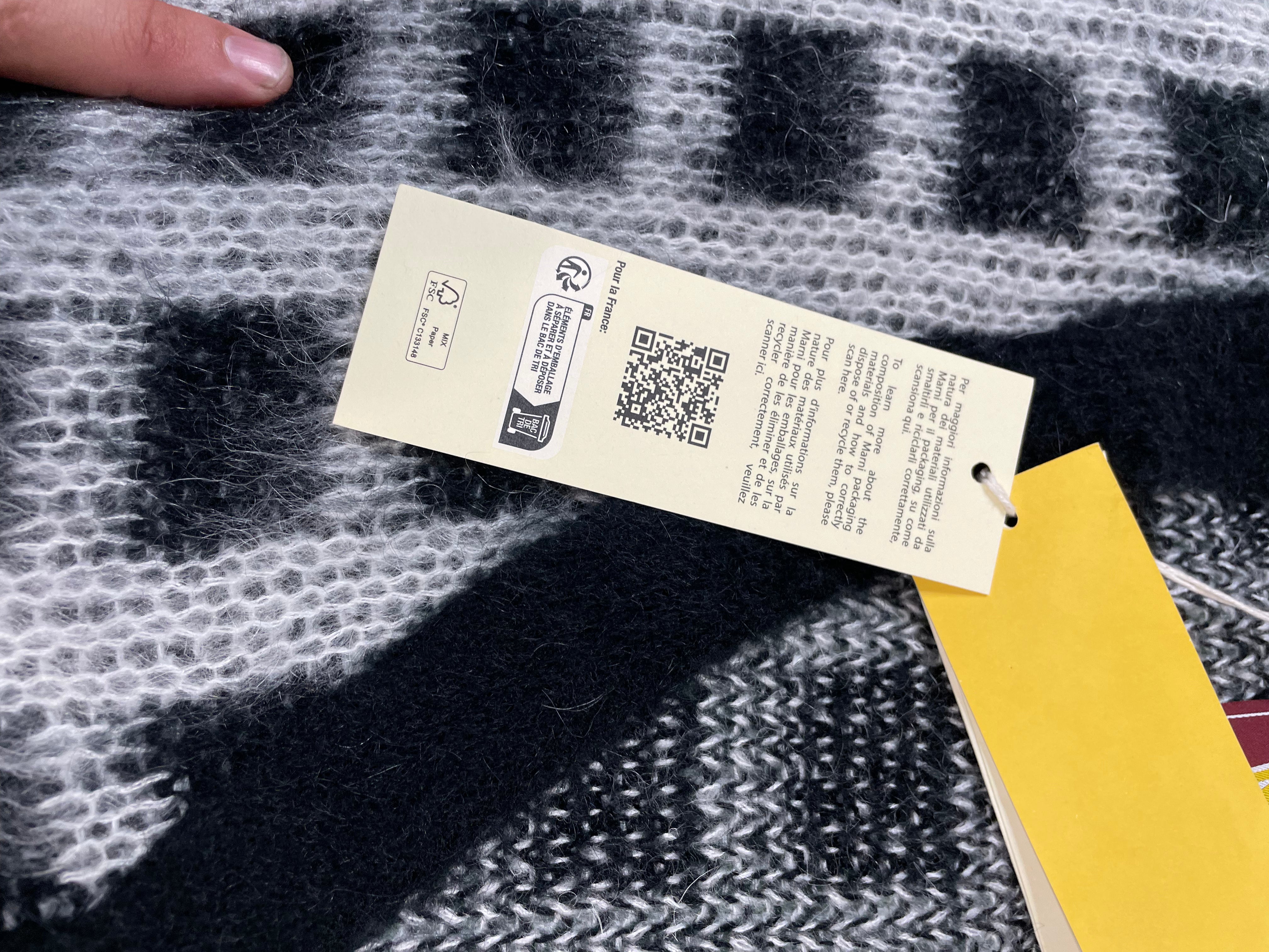 Marni Brushed Check Fuzzy Wuzzy Black Cardigan