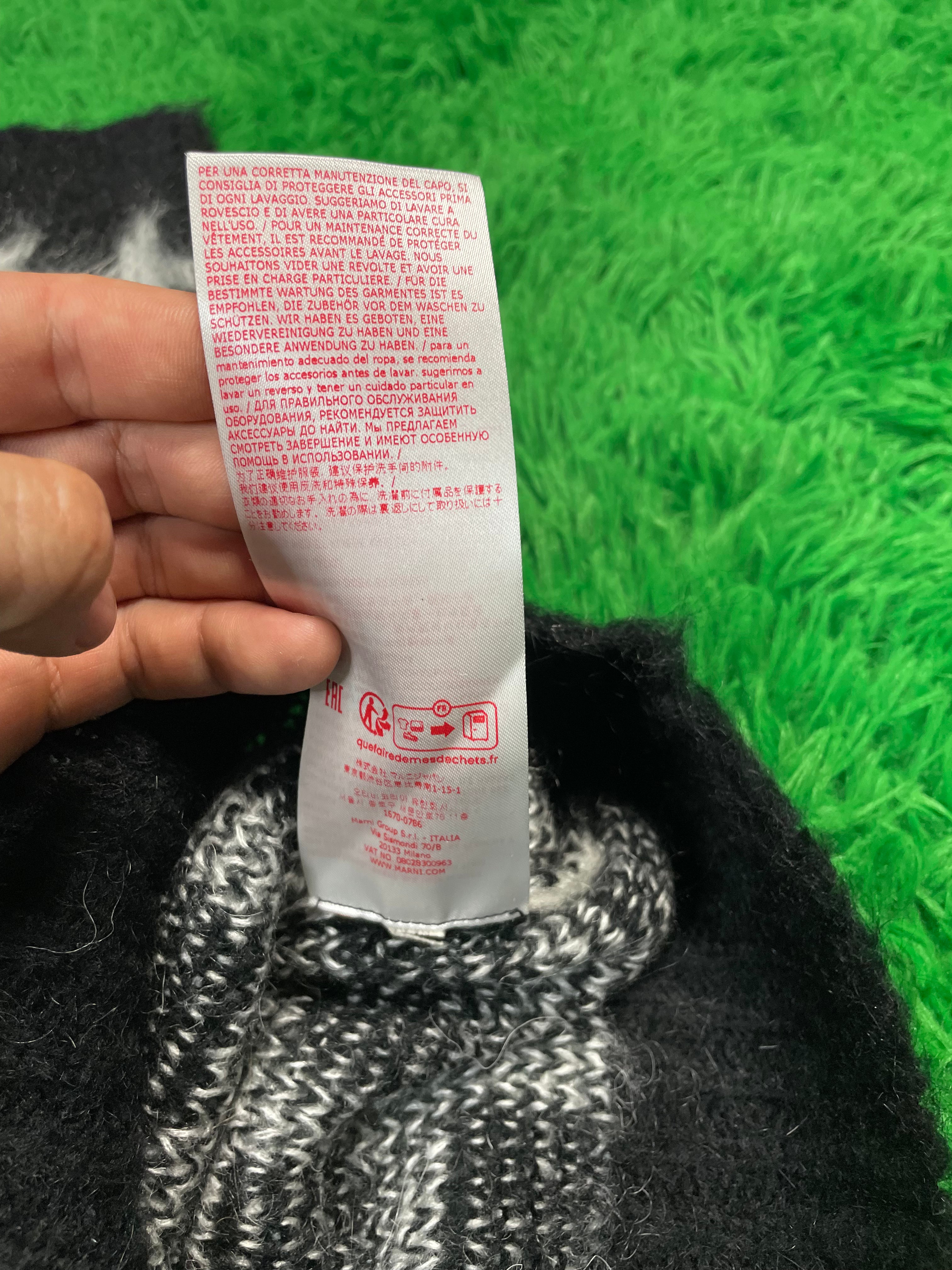 Marni Brushed Check Fuzzy Wuzzy Black Cardigan
