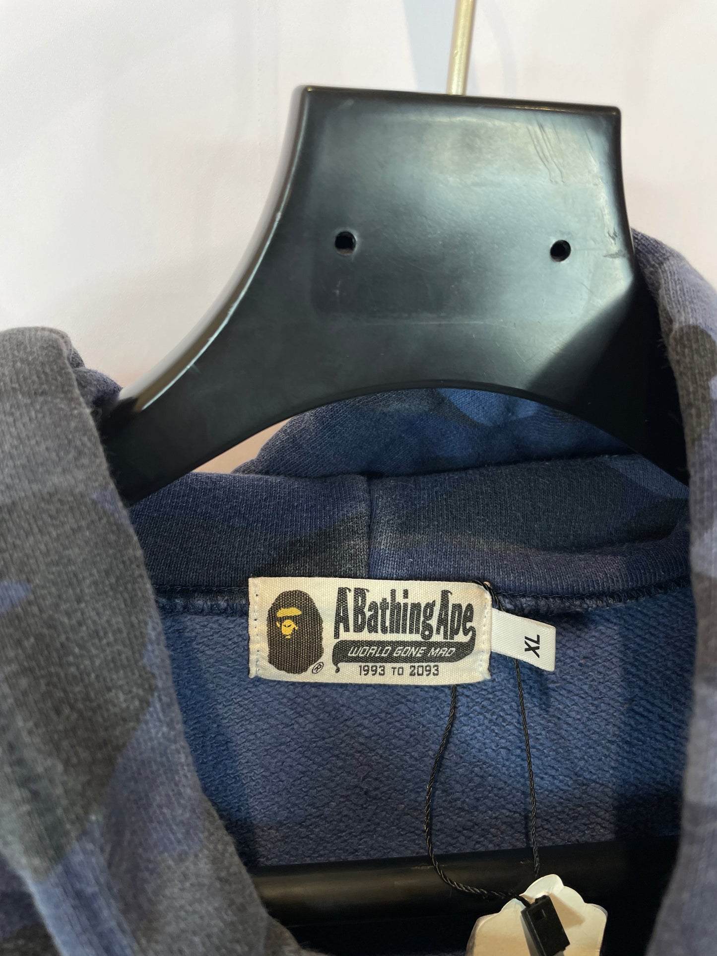 BAPE Classic Logo Hoodie Navy Camo Used XL
