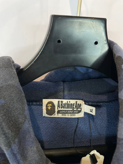 BAPE Classic Logo Hoodie Navy Camo Used XL