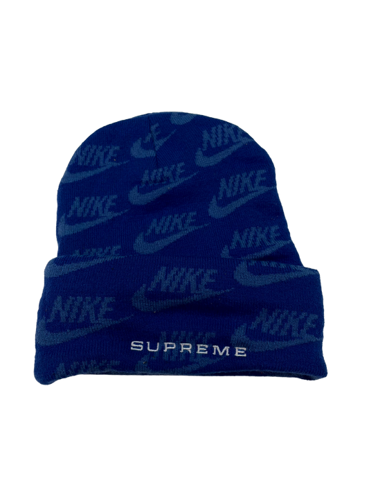 Supreme Nike All Over Blue Beanie