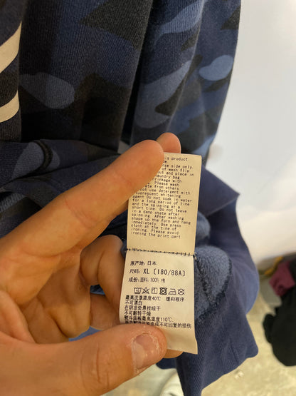 BAPE Classic Logo Hoodie Navy Camo Used XL