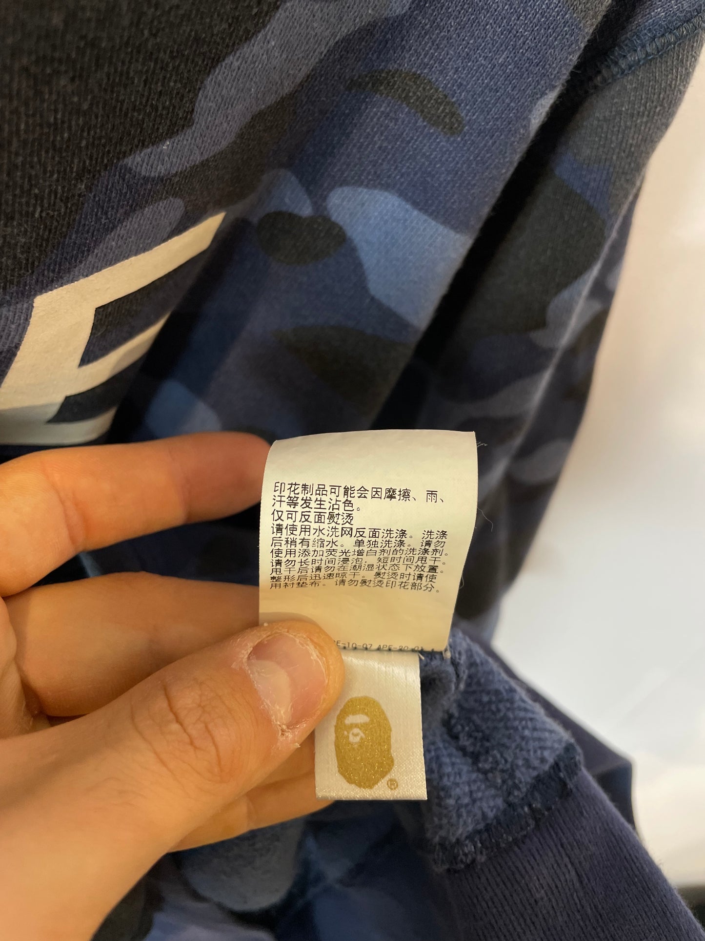 BAPE Classic Logo Hoodie Navy Camo Used XL