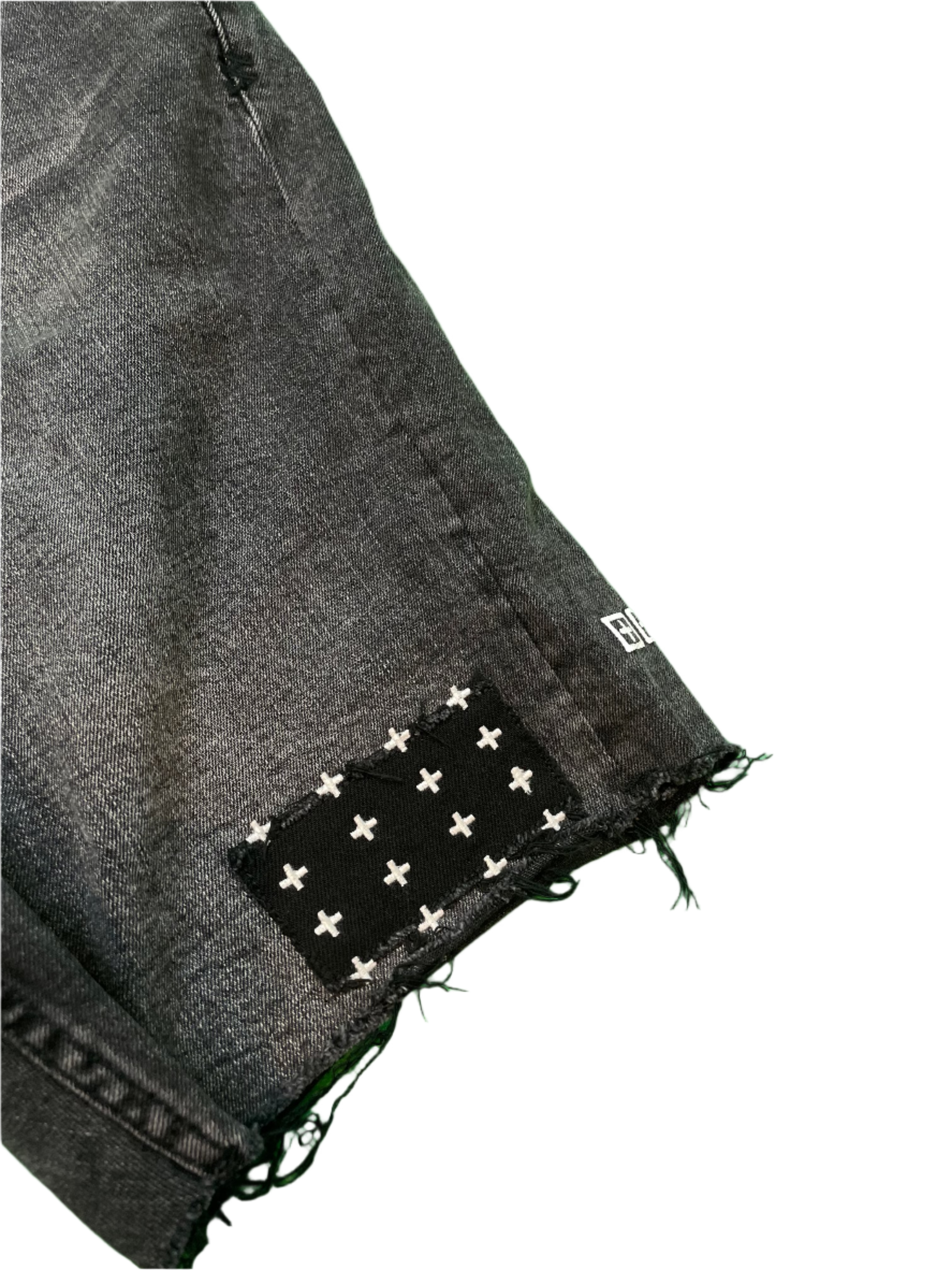 Ksubi Light Wash Black Patch Black Shorts
