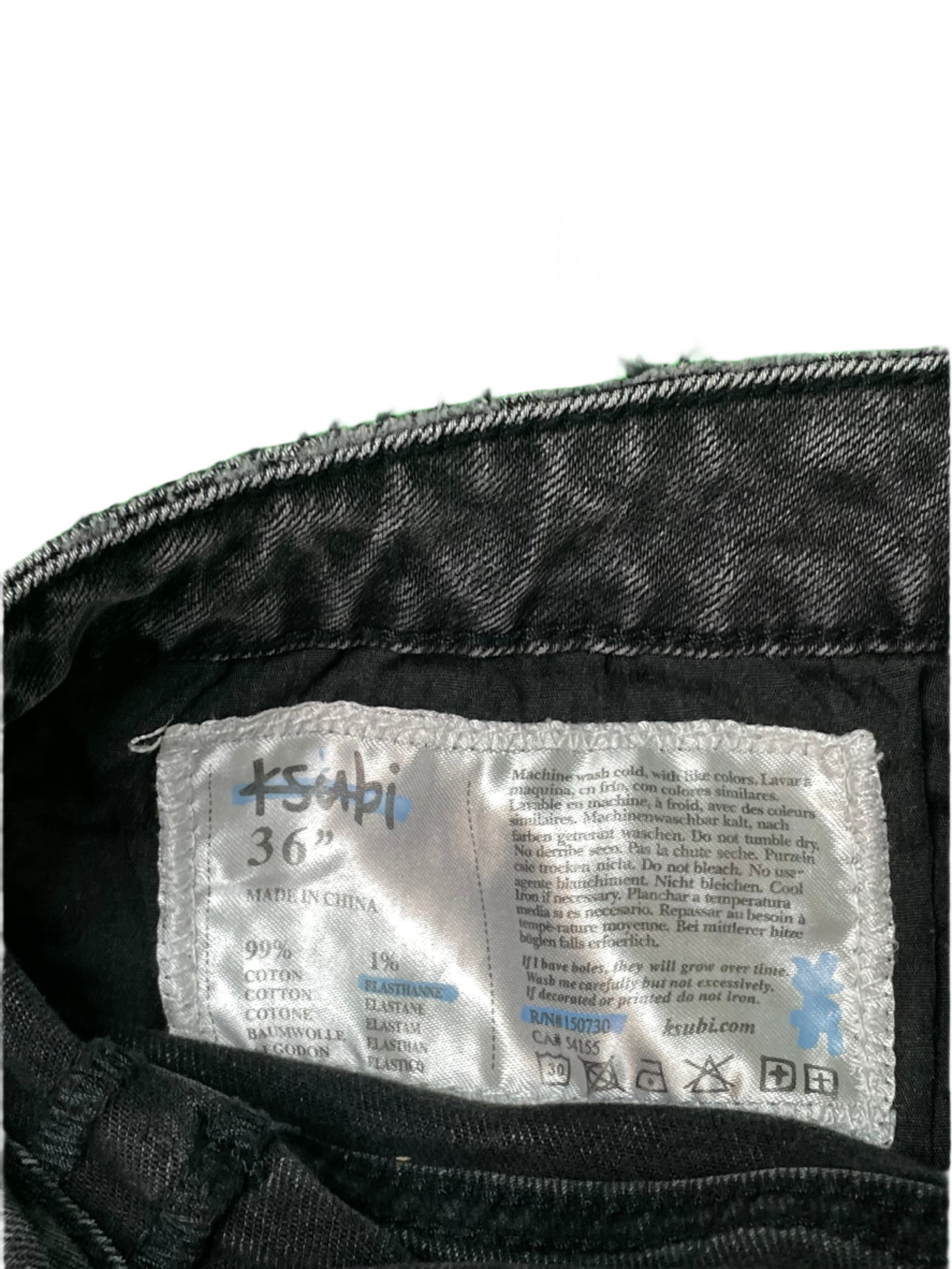 Ksubi Light Wash Black Patch Black Shorts