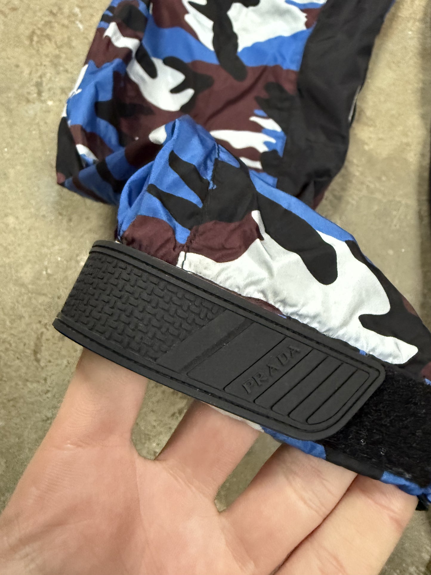 Prada Camo Blue Track  Pants Used Small
