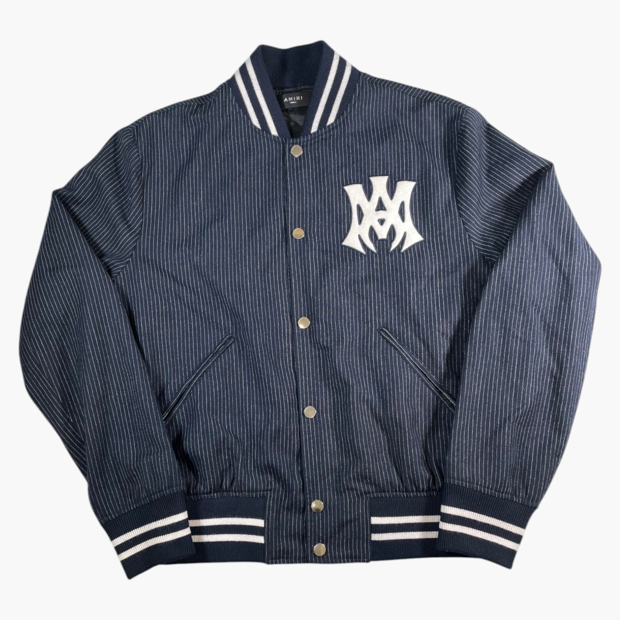 Amiri Hollywood MA Logo Navy Varsity Jacket