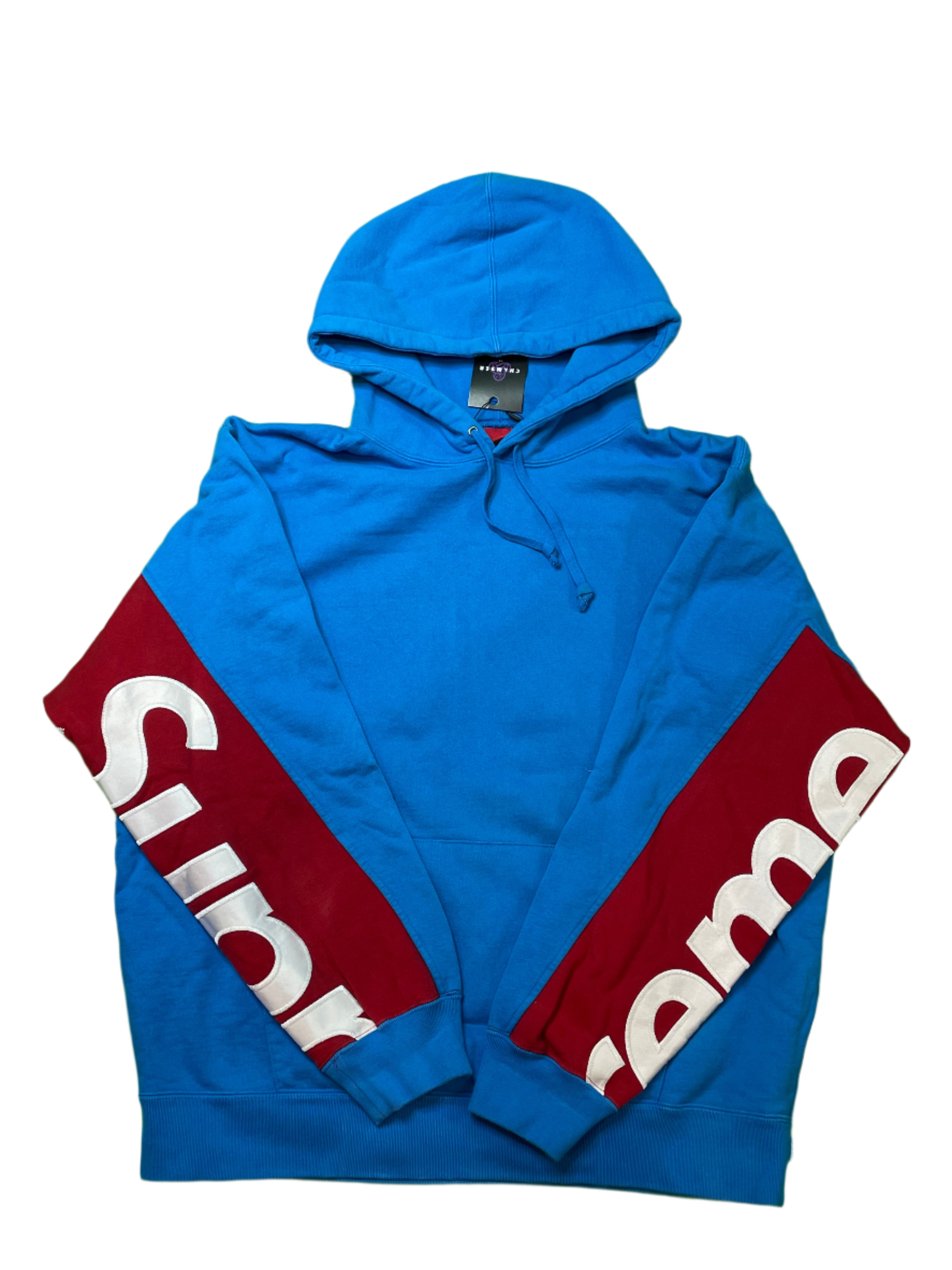 Supreme Sleeve Logo Blue & Red Hoodie