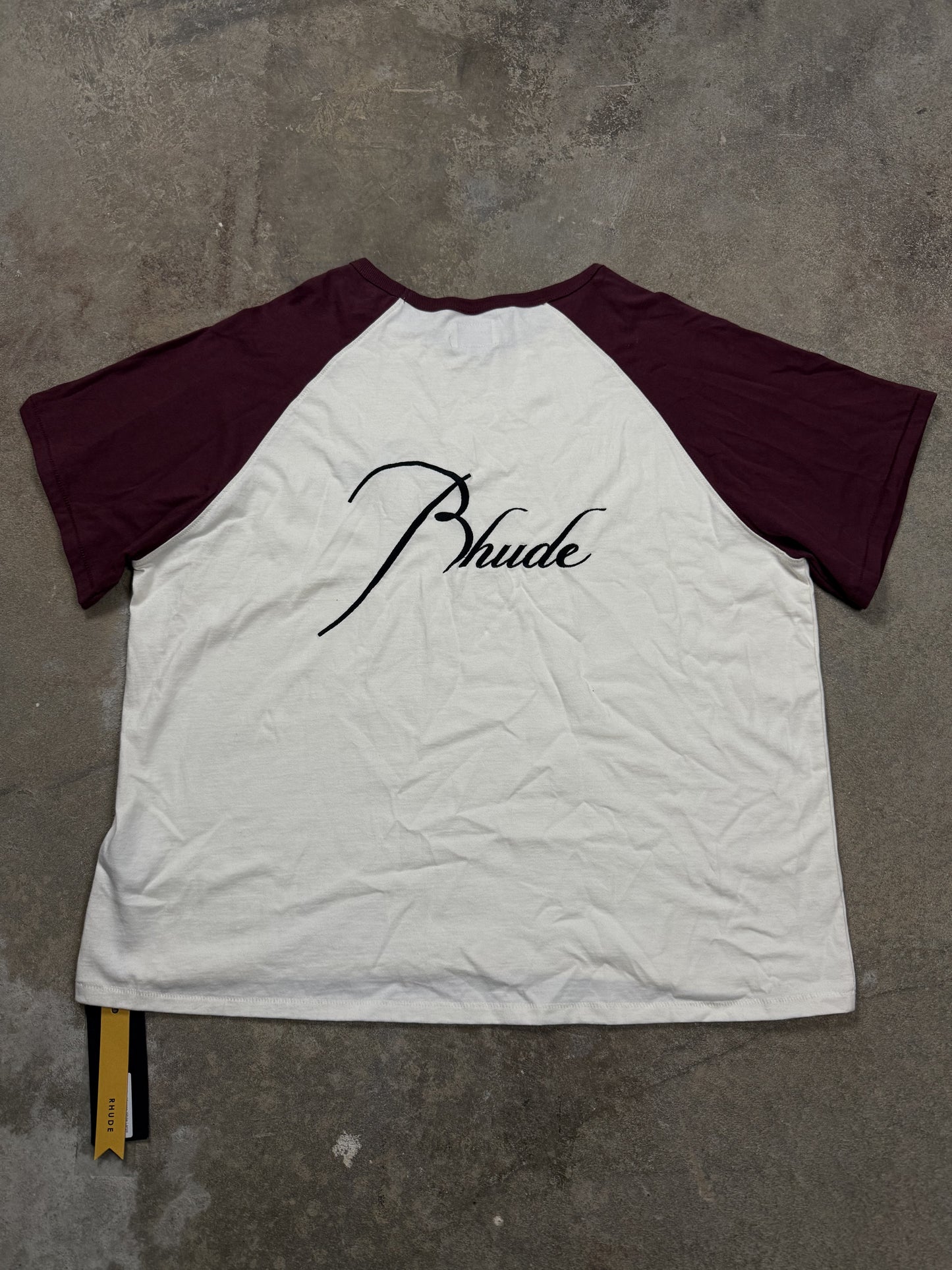 Rhude Tee Maroon White Large New