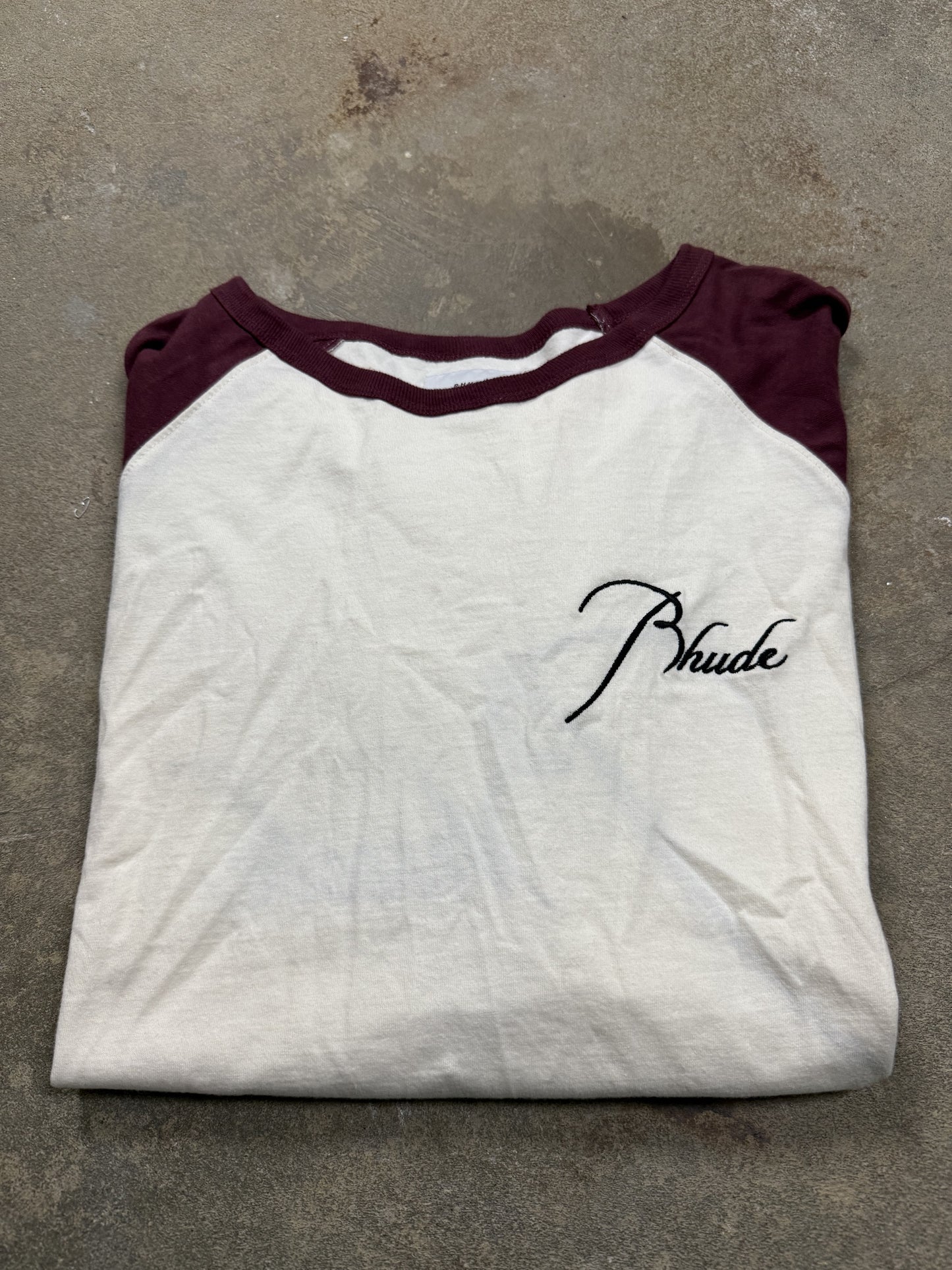 Rhude Tee Maroon White Large New