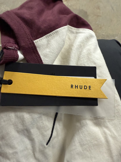 Rhude Tee Maroon White Large New