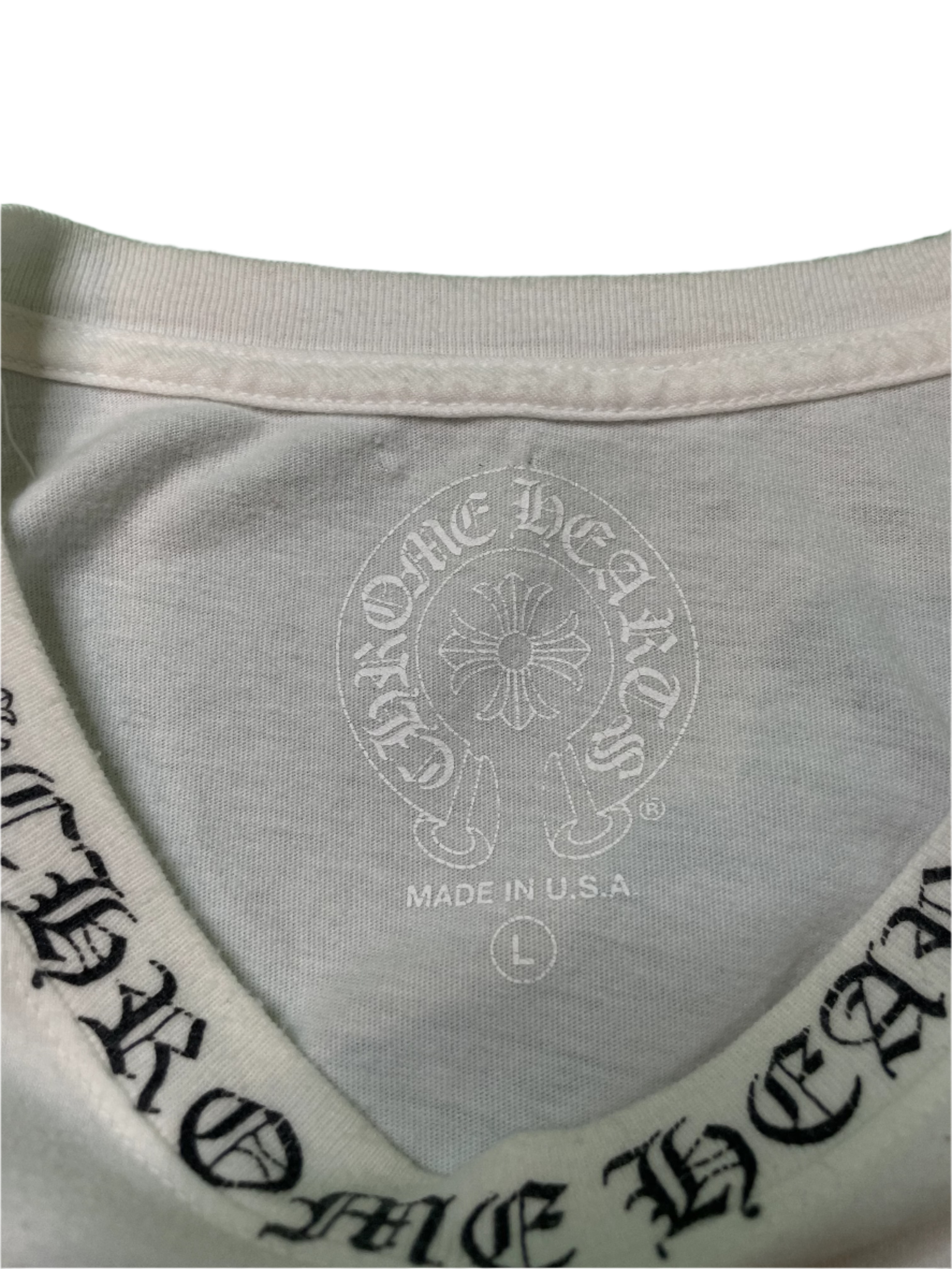 Chrome Hearts Neck Logo White Tee
