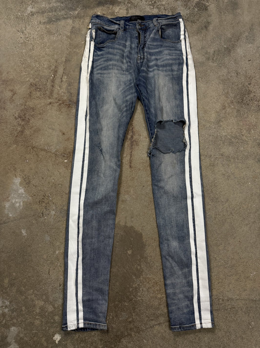 Amiri Jeans Thrasher White Stripe Used 32