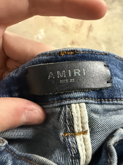 Amiri Jeans Thrasher White Stripe Used 32