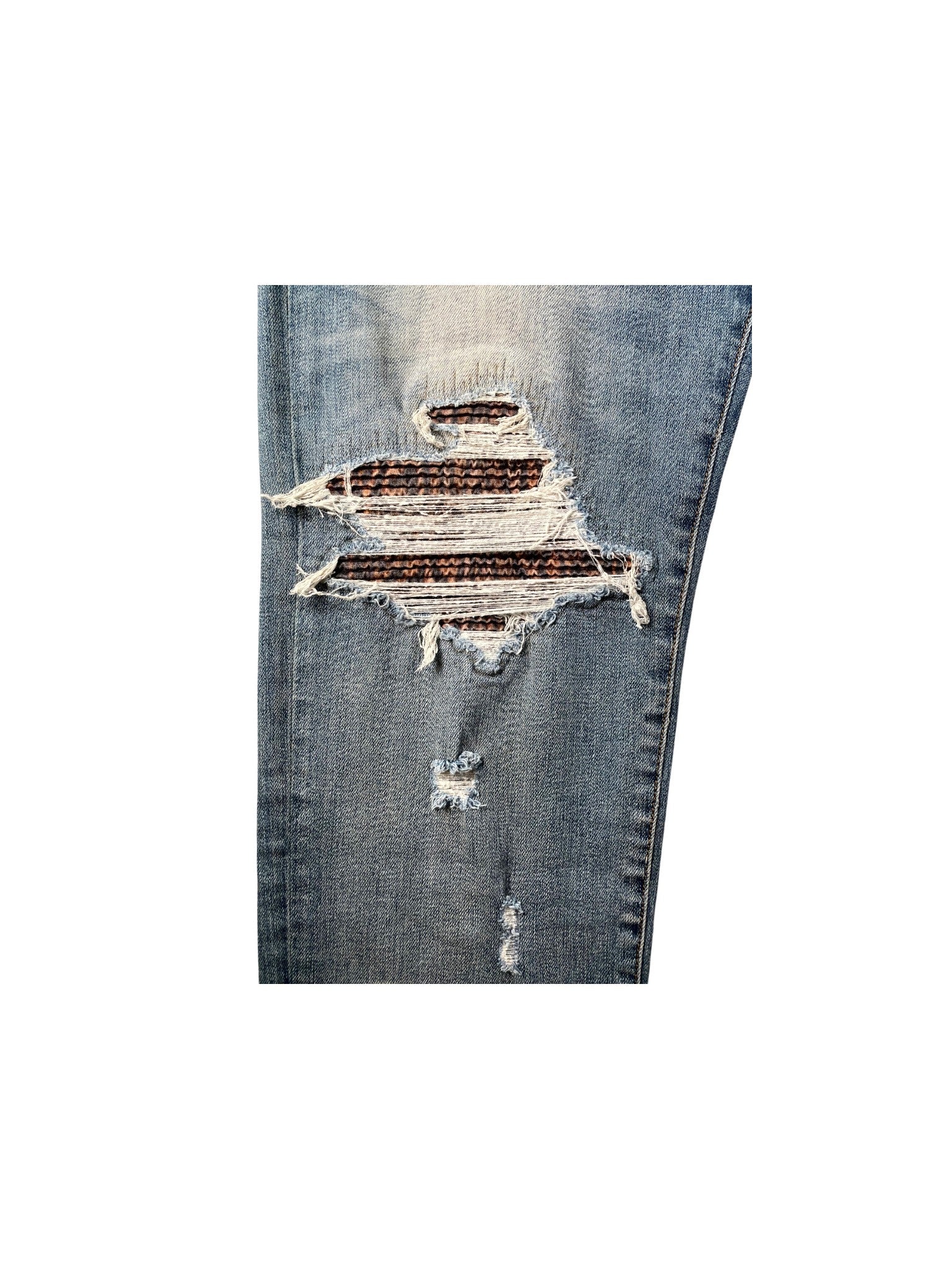 Amiri "MX1 Clay Patch" Light Wash & Black Jeans