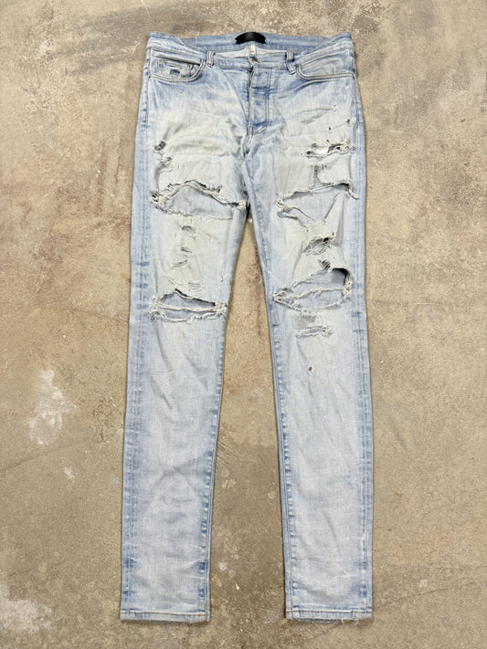 Amiri Plain Thrasher Light Wash Used 34