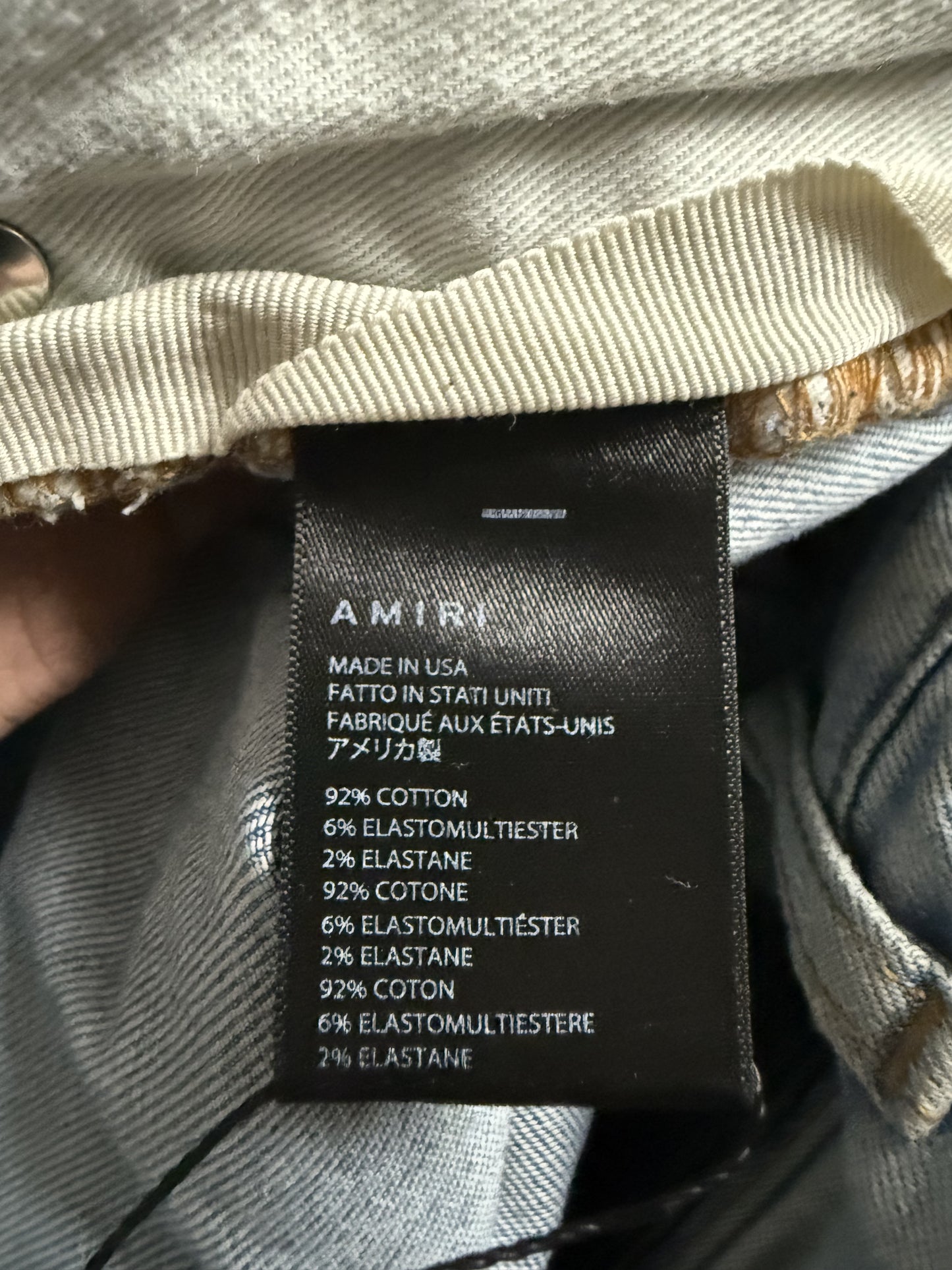 Amiri Plain Thrasher Light Wash Used 34