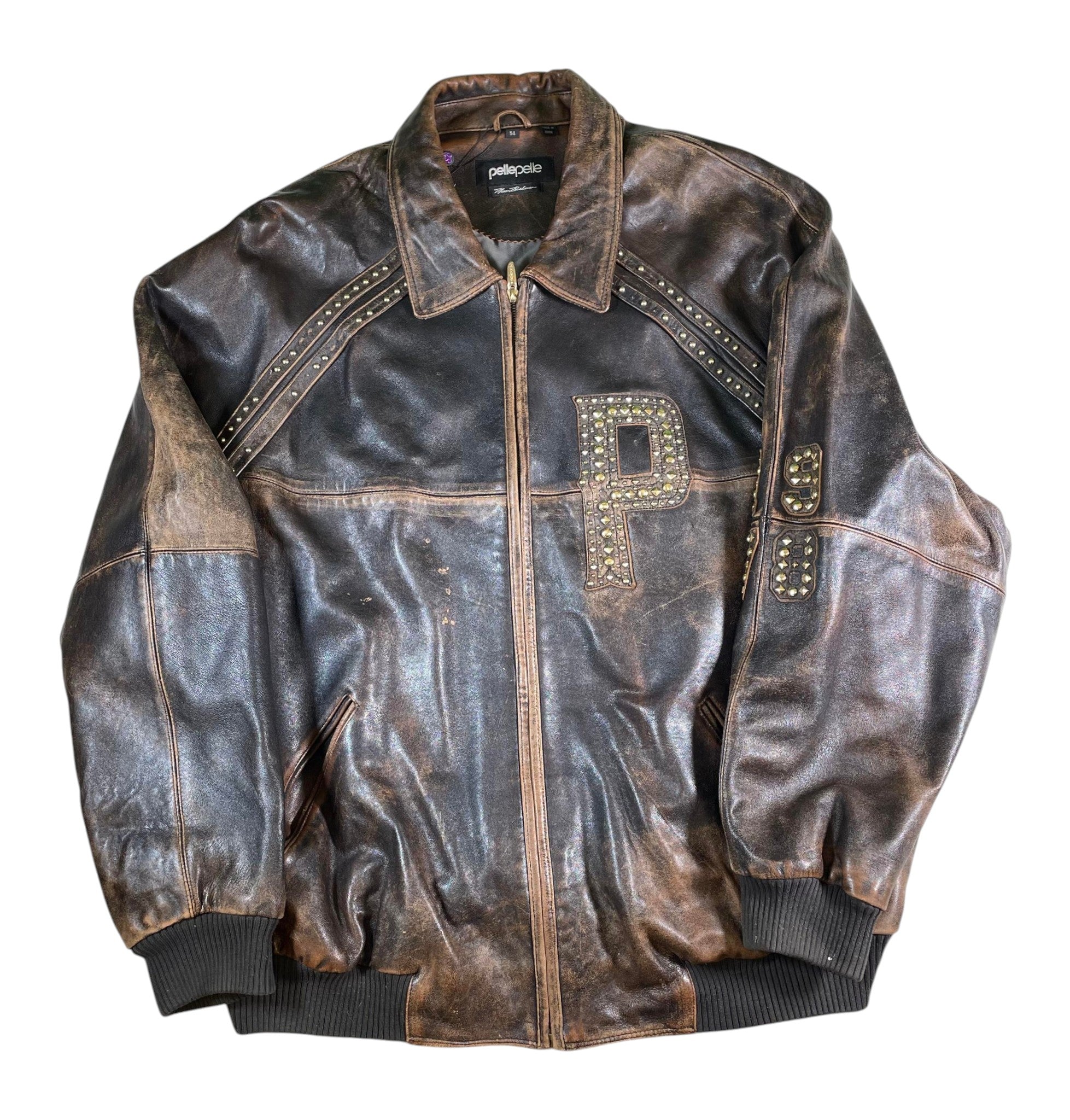 Pelle Pelle 1978 Studded Brown Varsity Jacket