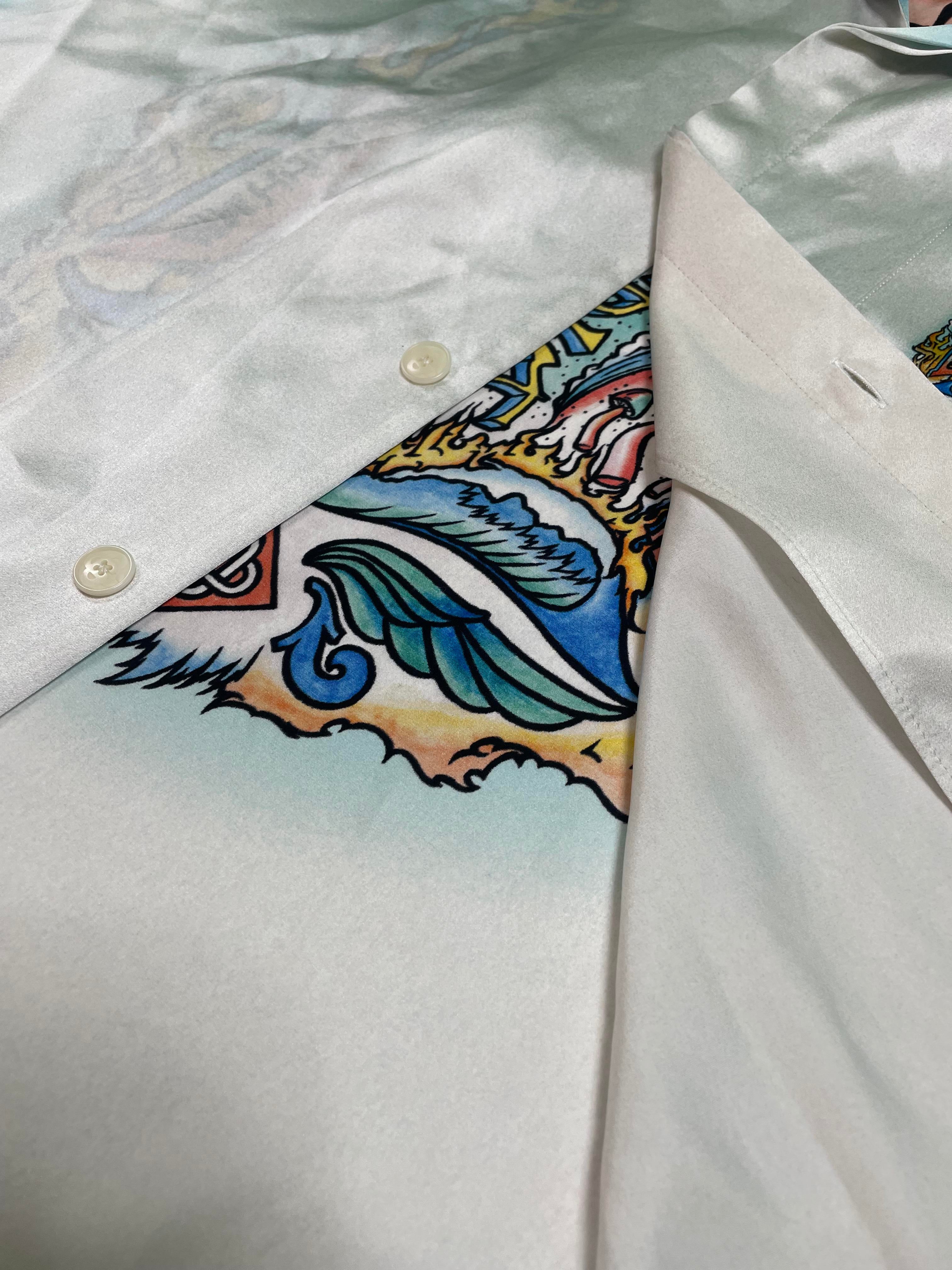 Casablanca 'Silk Skate Cuban Collar' Button Up