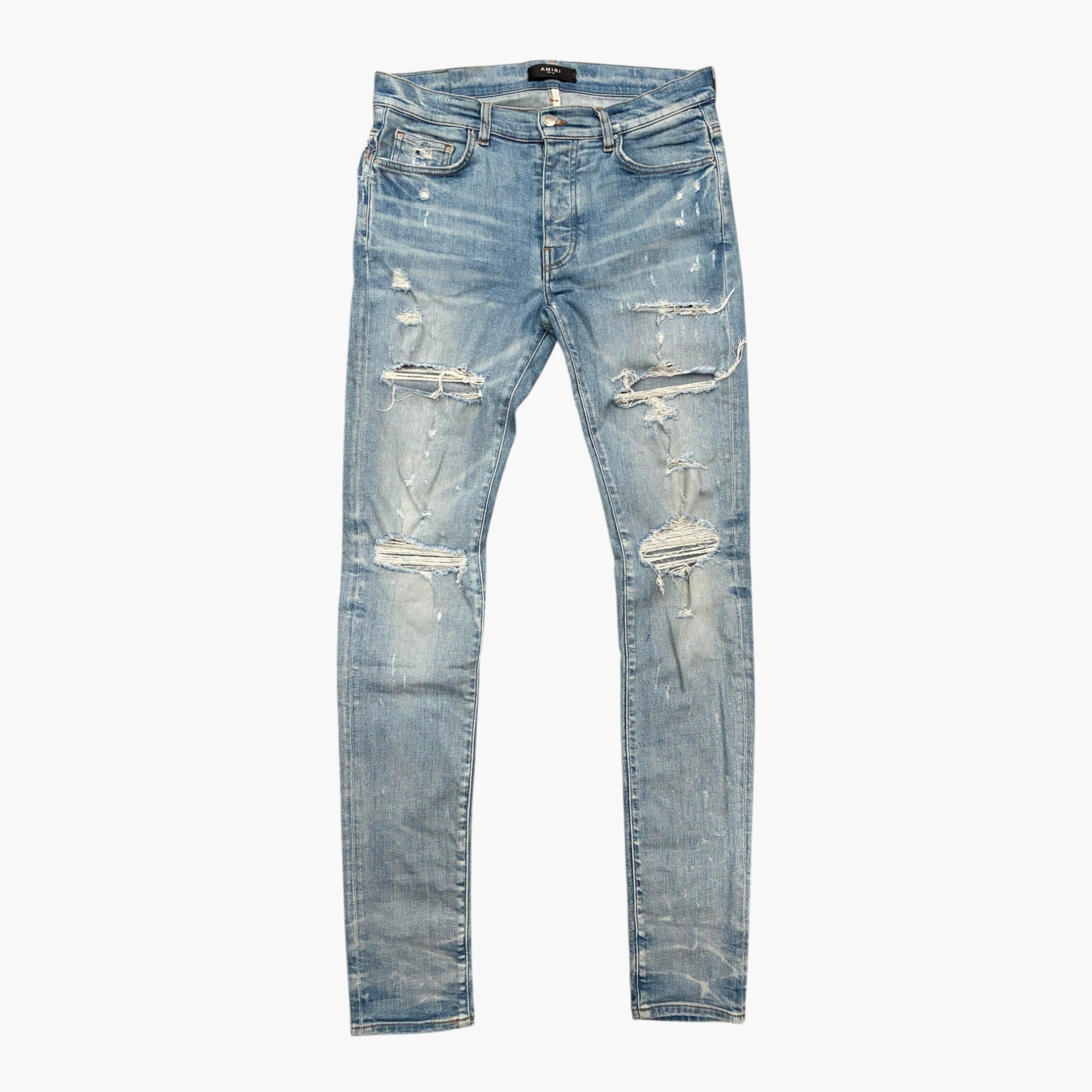 Amiri White Stripe Light Wash Jeans