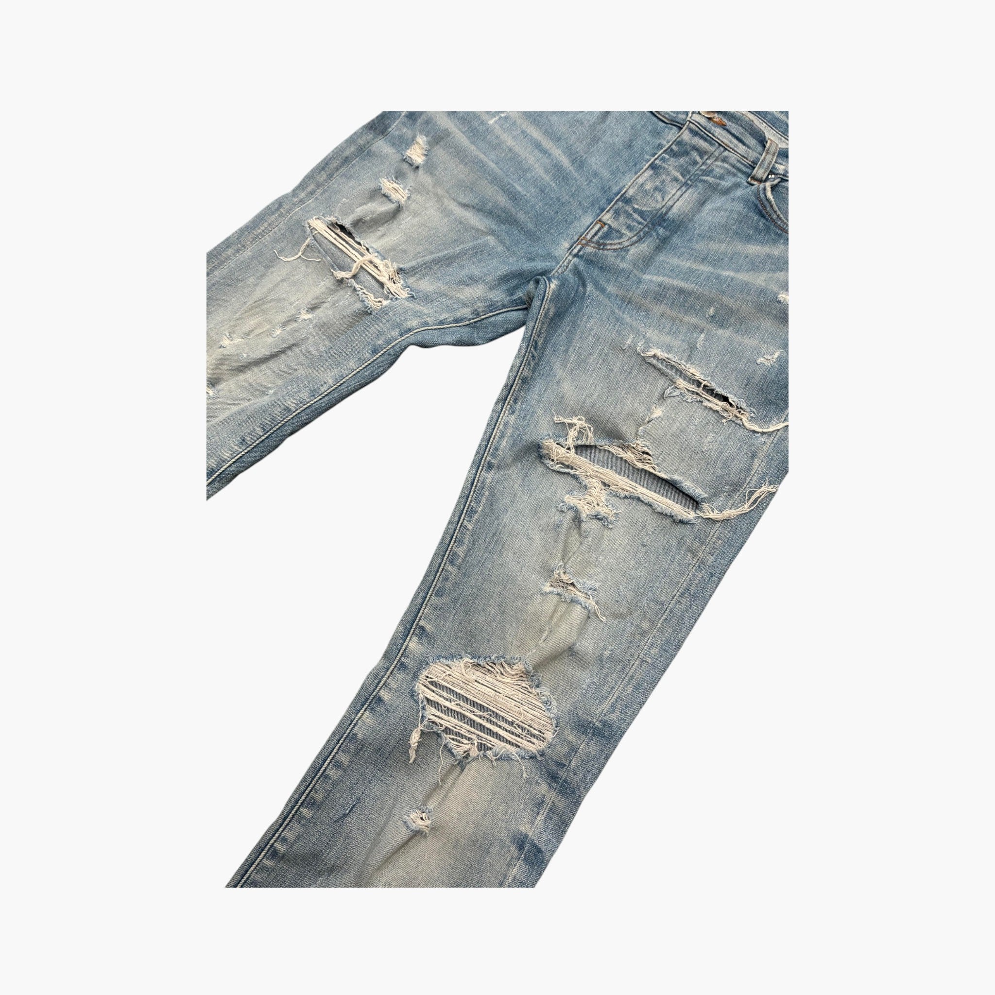 Amiri White Stripe Light Wash Jeans