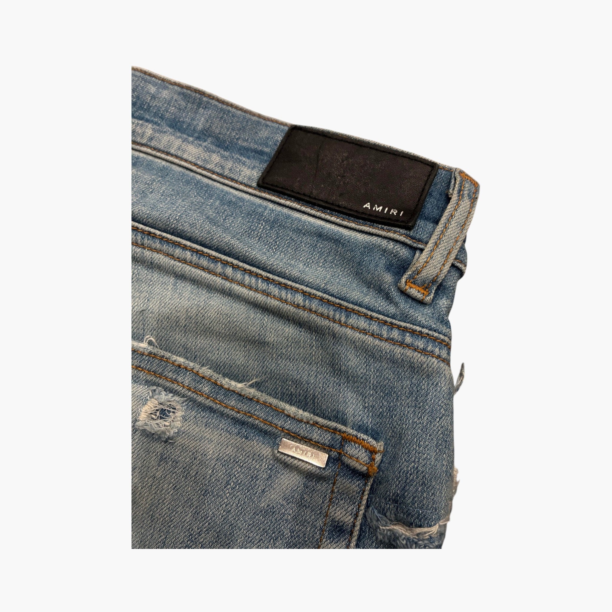 Amiri White Stripe Light Wash Jeans