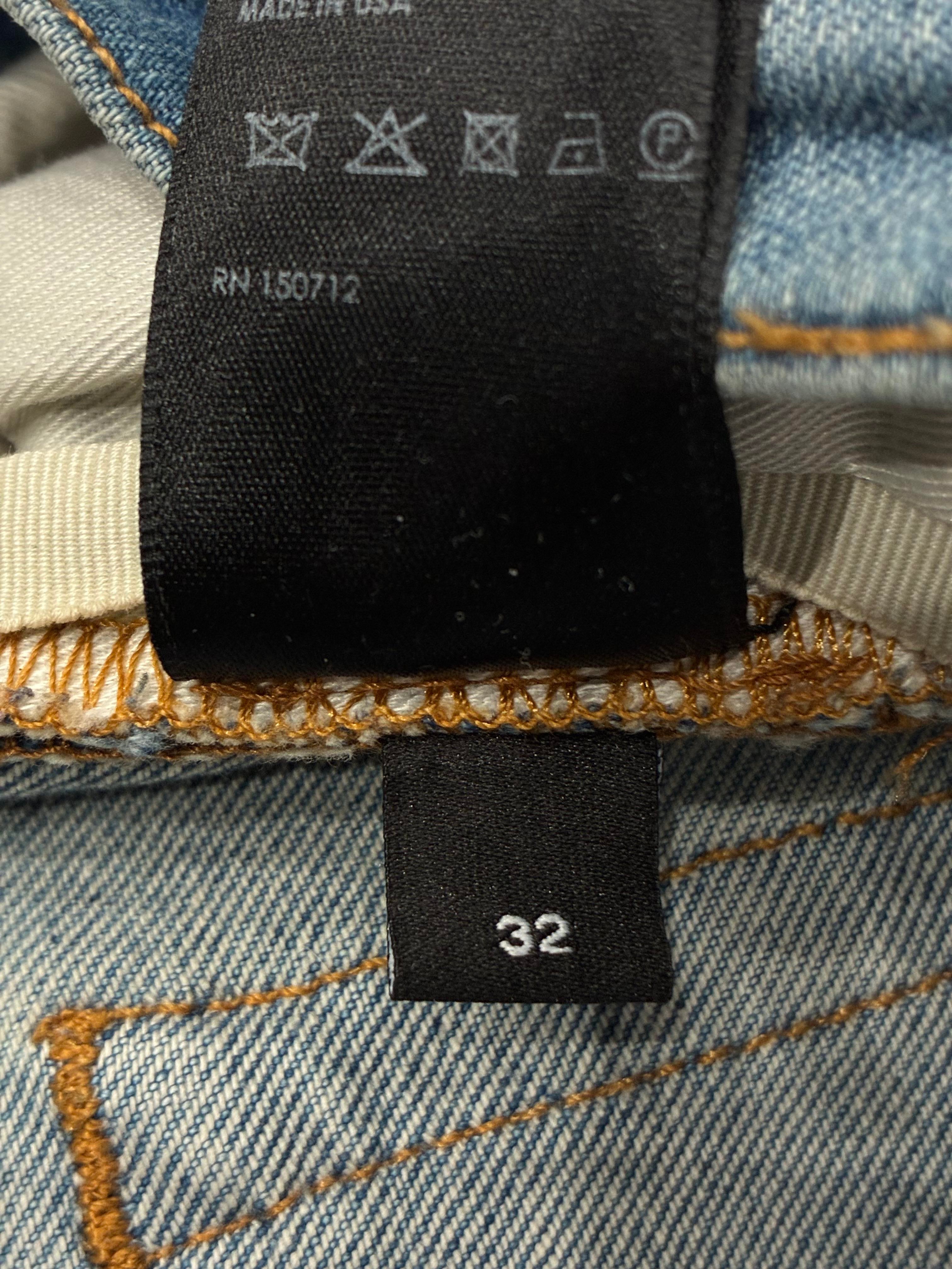 Amiri White Stripe Light Wash Jeans