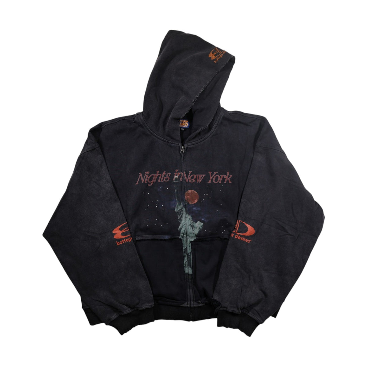 Bottega Desires 'Nights in NY' Black Zip Up Hoodie