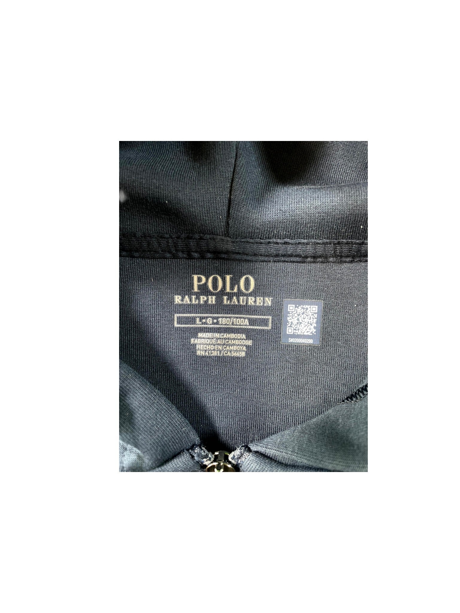 Polo Zip Up Navy & White Hoodie