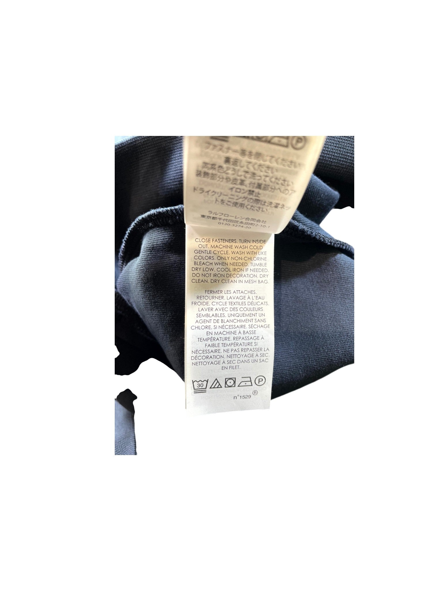 Polo Zip Up Navy & White Hoodie
