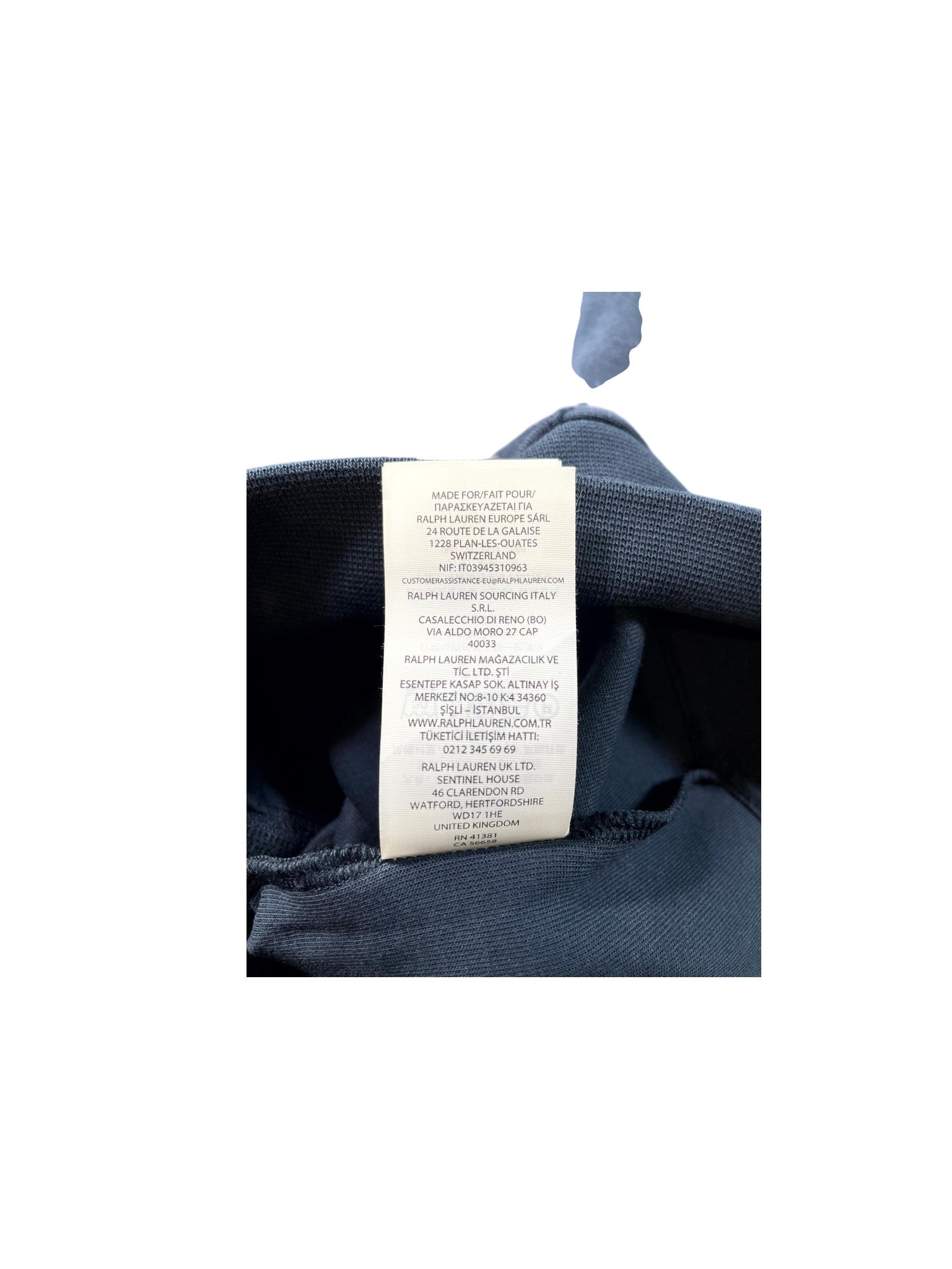 Polo Zip Up Navy & White Hoodie