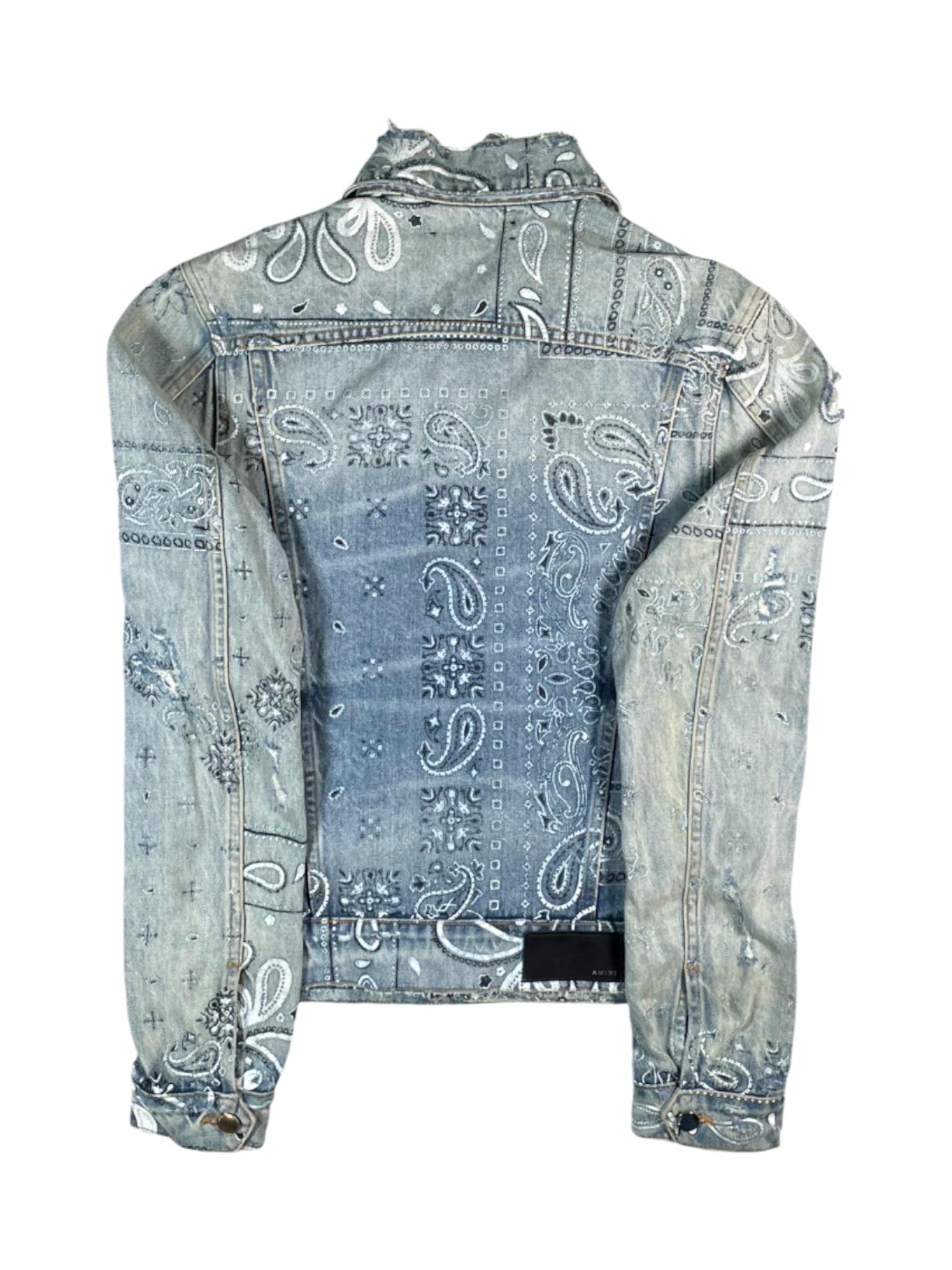 Amiri Paisley Denim Light Wash Jacket