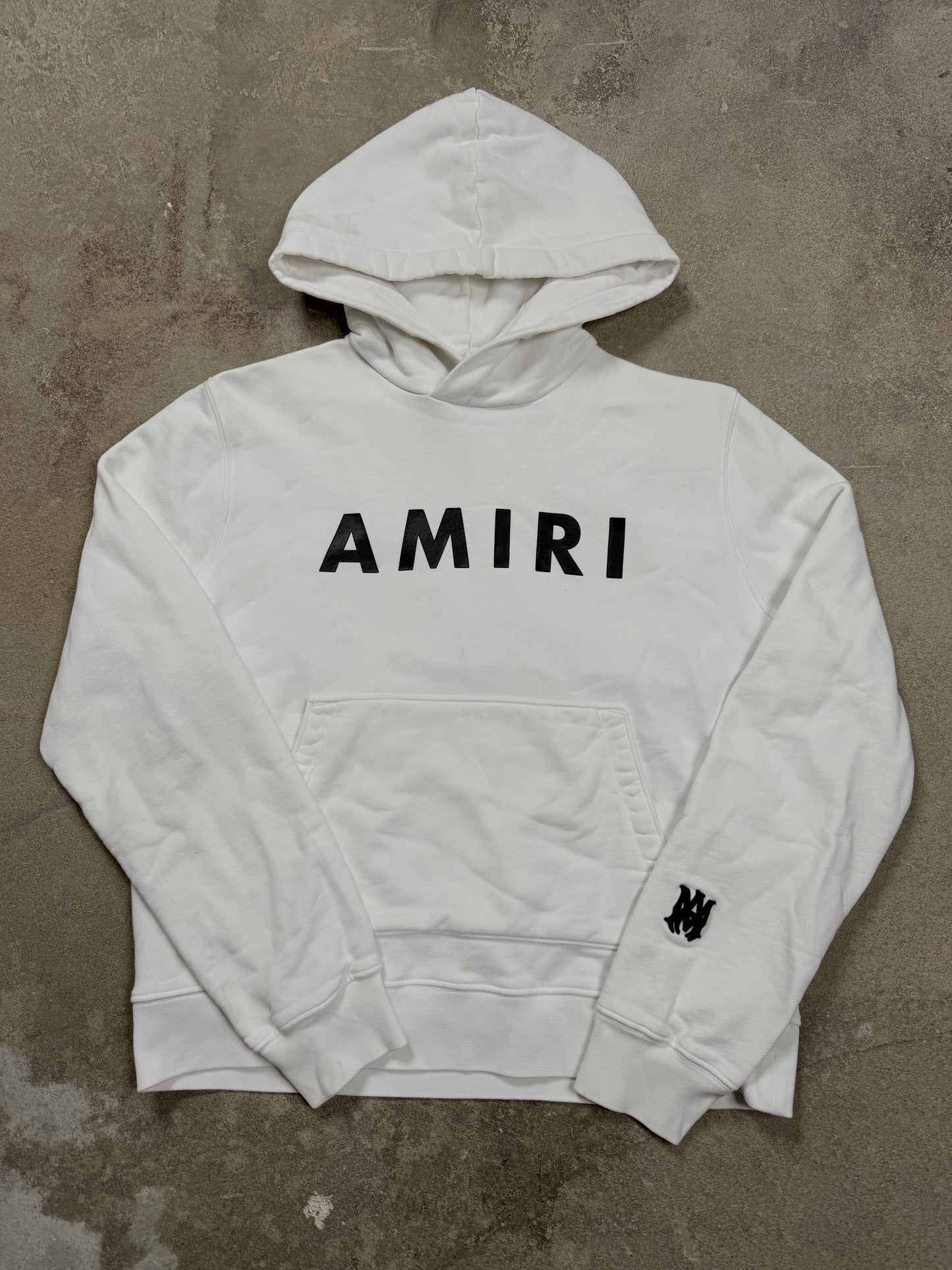 Amiri Classic Logo Hoodie White Used Large