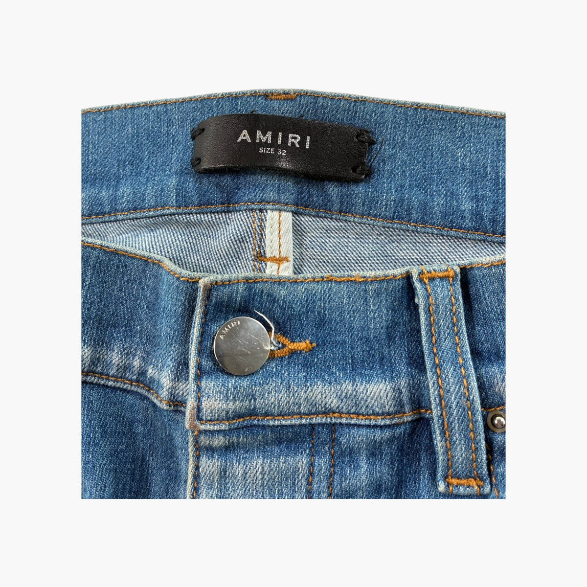 Amiri MX1 Aloha Patch Light Wash Jeans