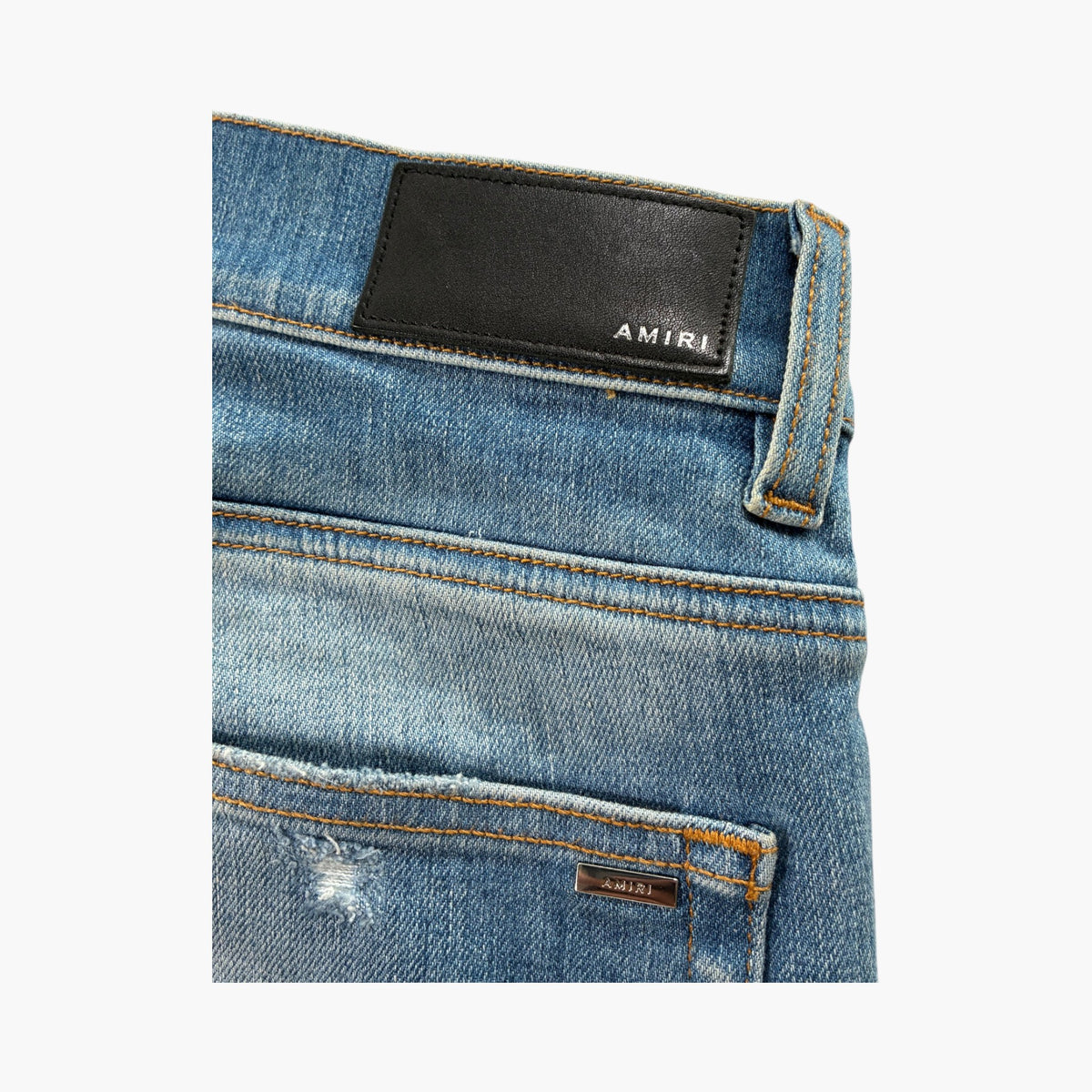 Amiri MX1 Aloha Patch Light Wash Jeans