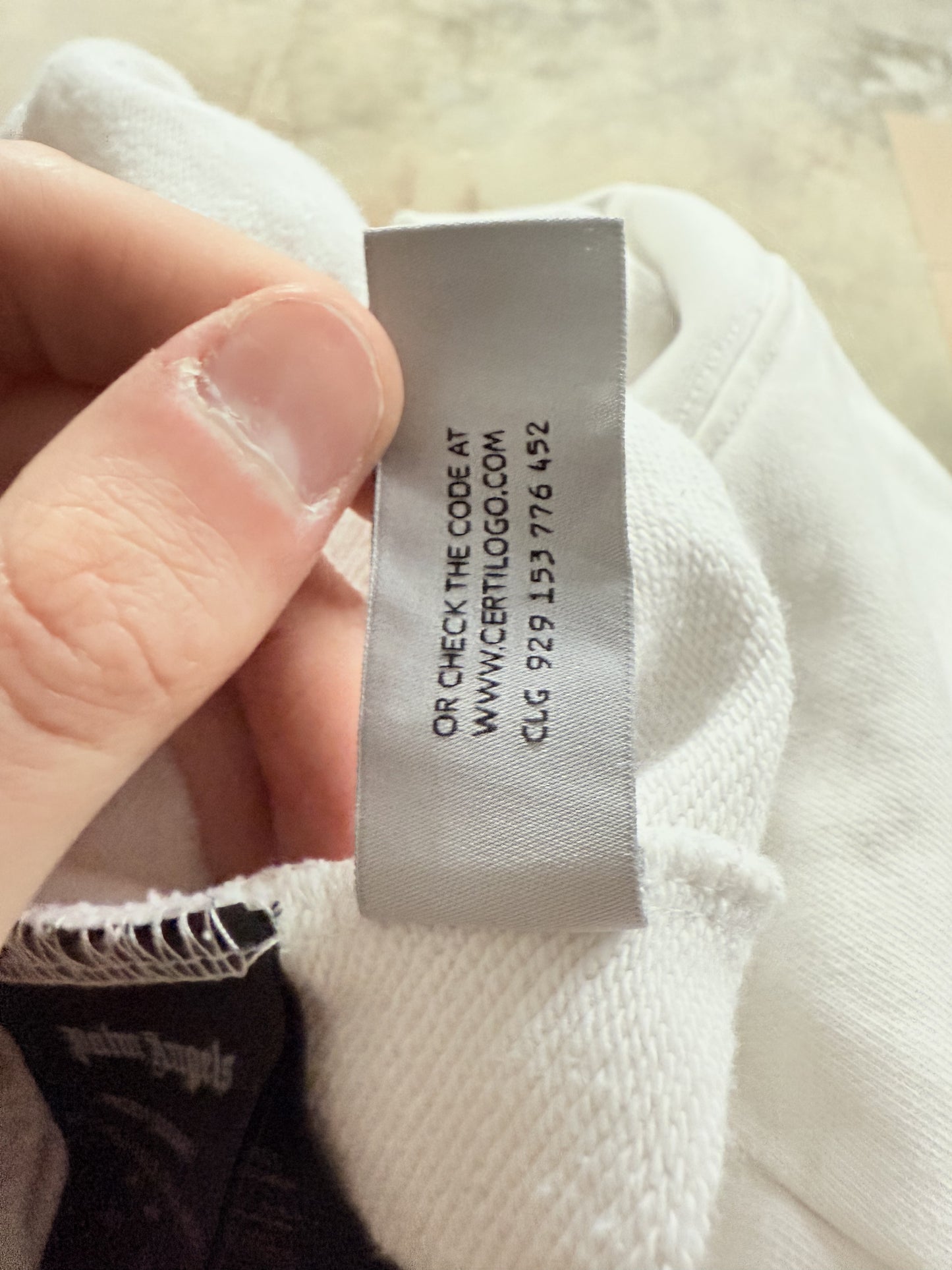 Palm Angels Hoodie White Chest Logo Used Large