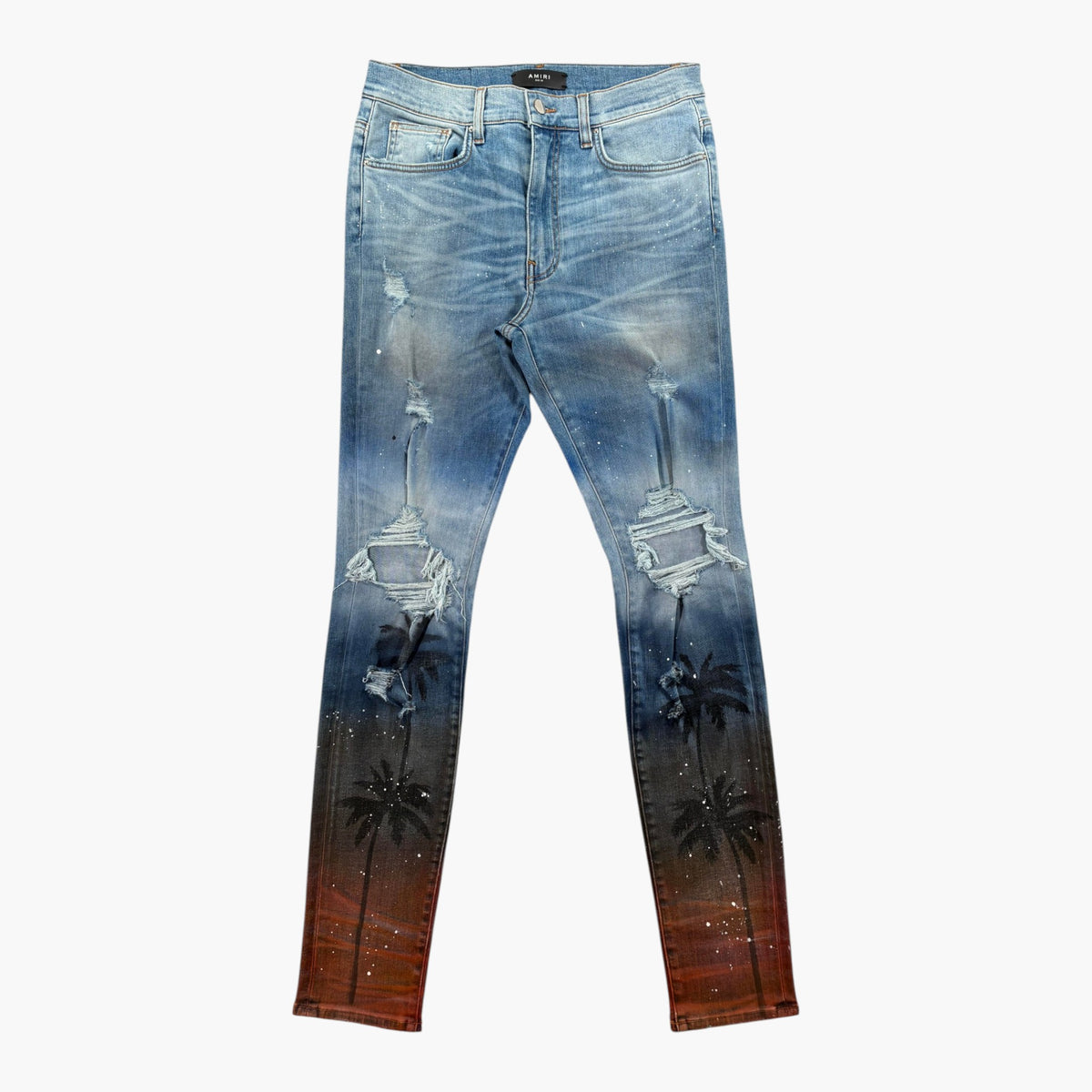 Amiri Palm Tree Light Wash Jeans